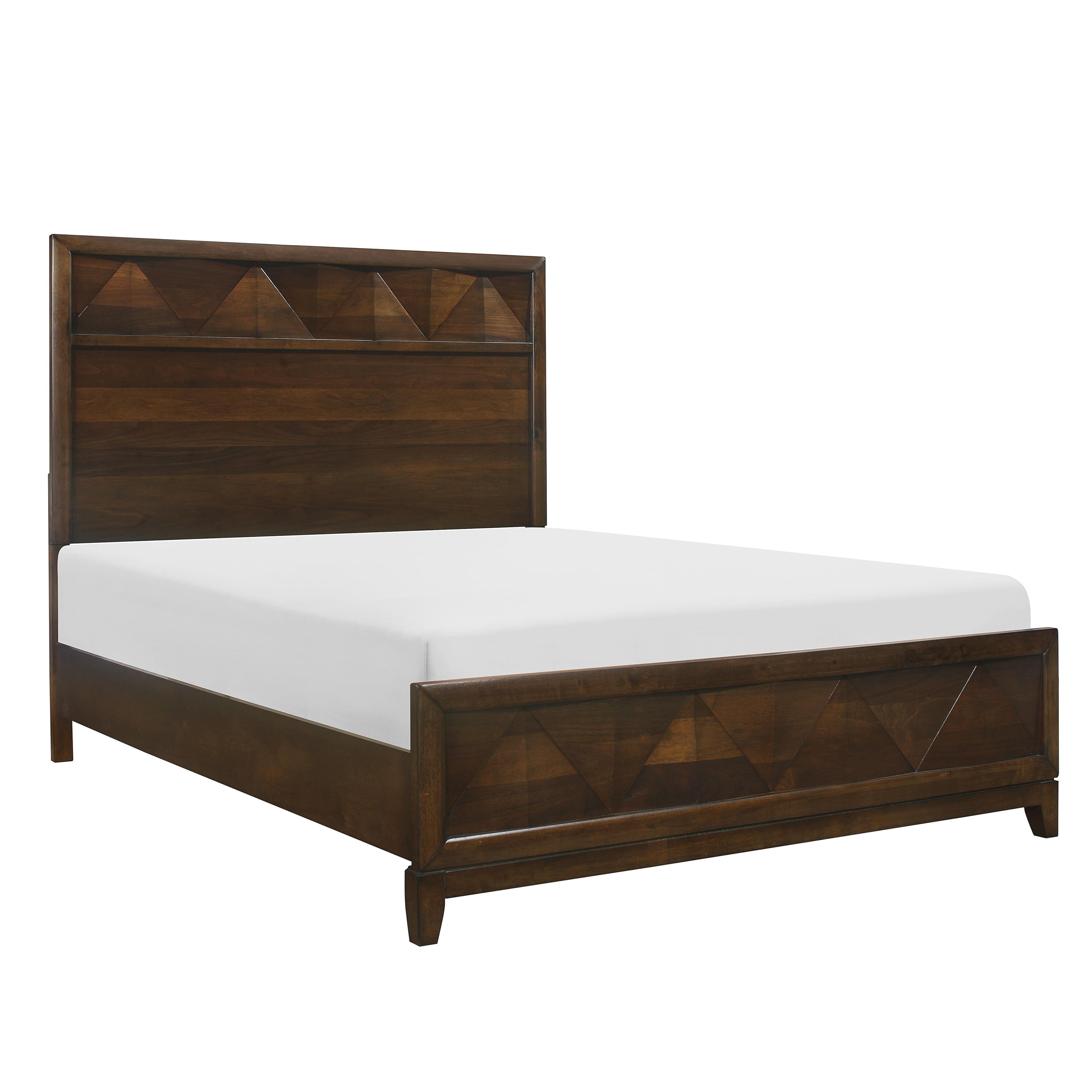 

    
Modern Walnut Wood Queen Bed and 2 Nightstands Homelegance 1535-1* Aziel
