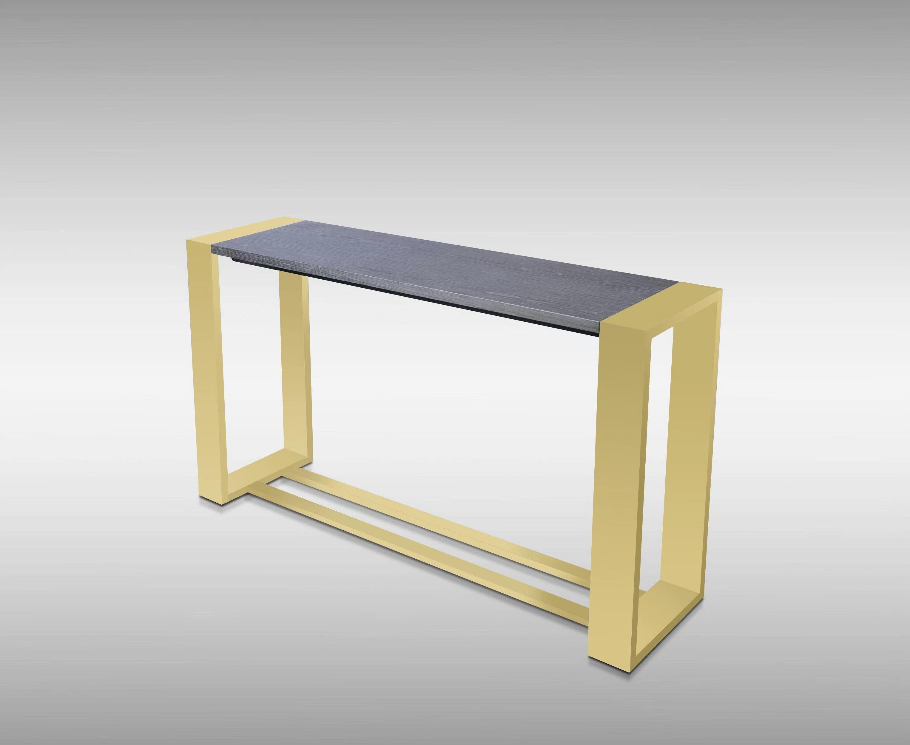 

    
Modern Wenge & Brass Console Table by VIG Modrest Fauna
