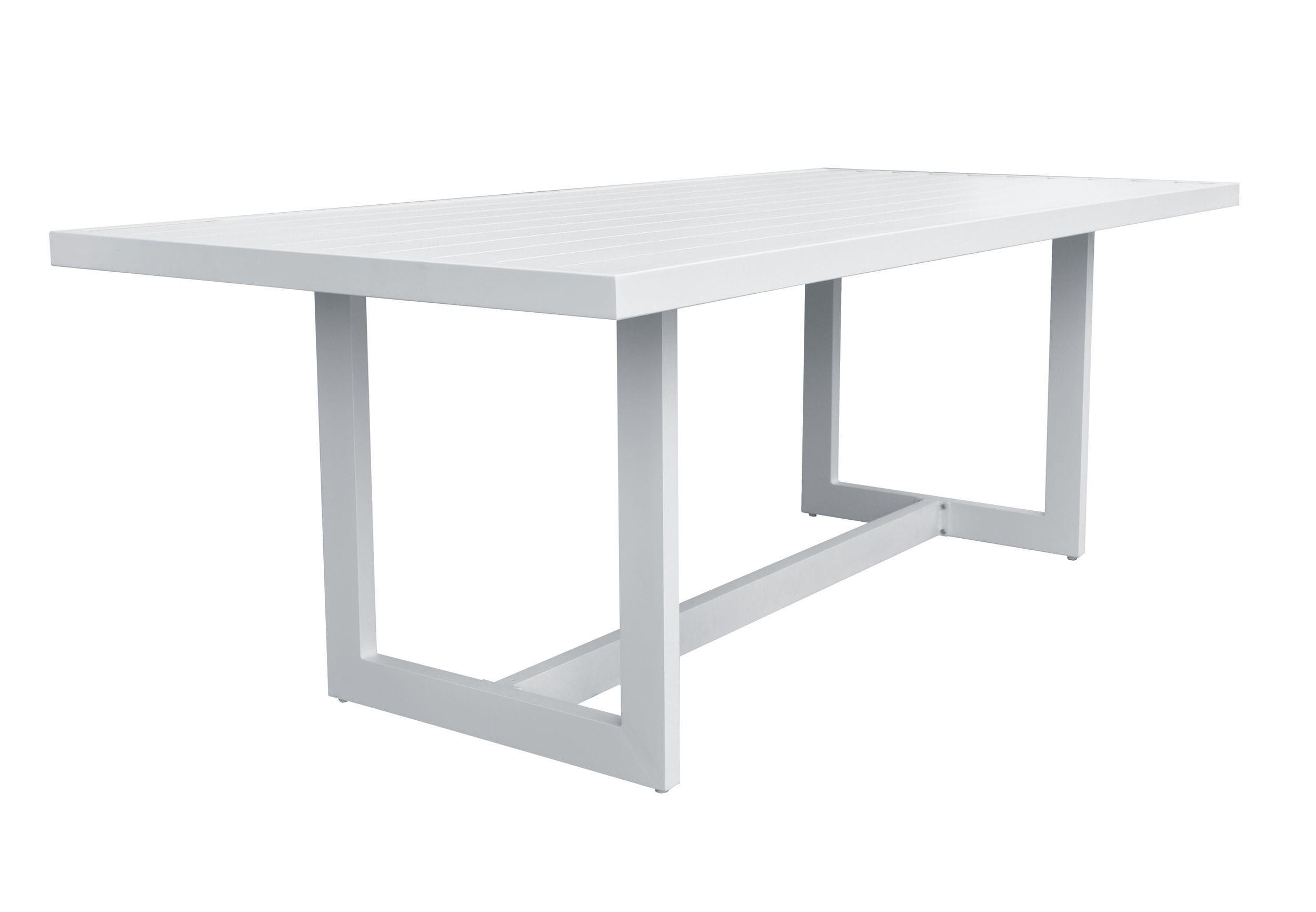 Modern Outdoor Dining Table Renava Wake Outdoor Dining Table VGGEMONTALK-CH-WHT-1 VGGEMONTALK-CH-WHT-1 in Off-White, White 