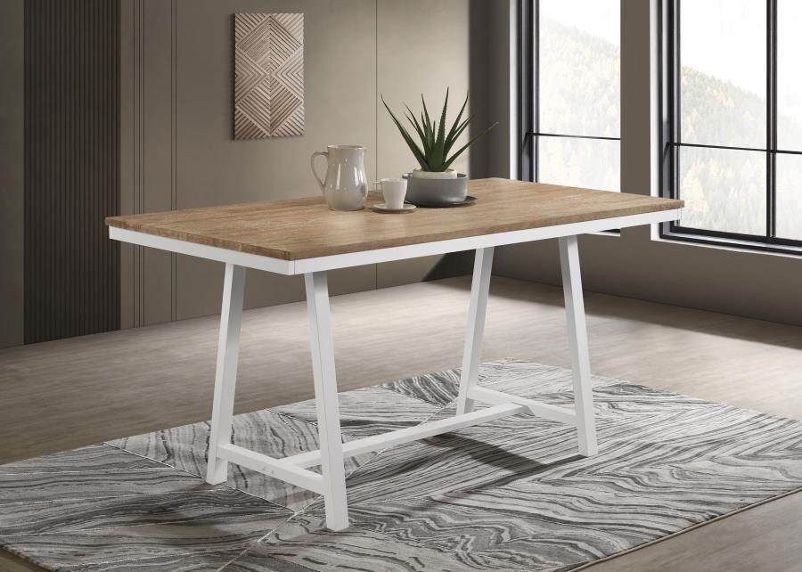 

    
Modern White/Brown Wood Counter Height Dining Table Coaster Hollis 122248
