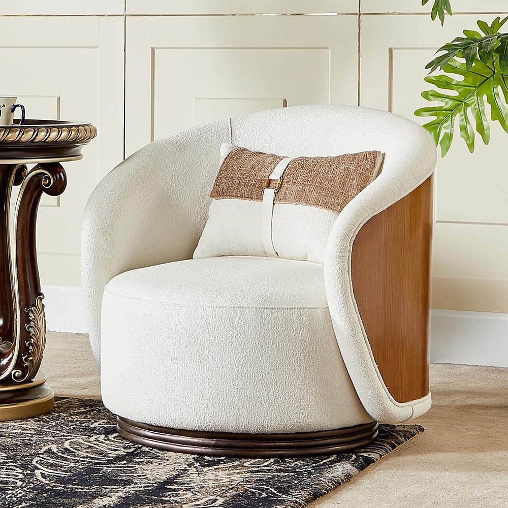 

    
Modern Cream & Walnut Wood Armchair Homey Design HD-C23938
