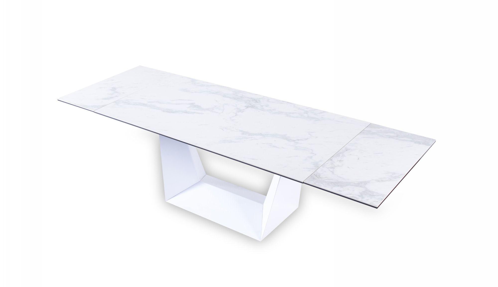 

    
Modern White Ceramic Extendable Dining Table by VIG Modrest Baldwin
