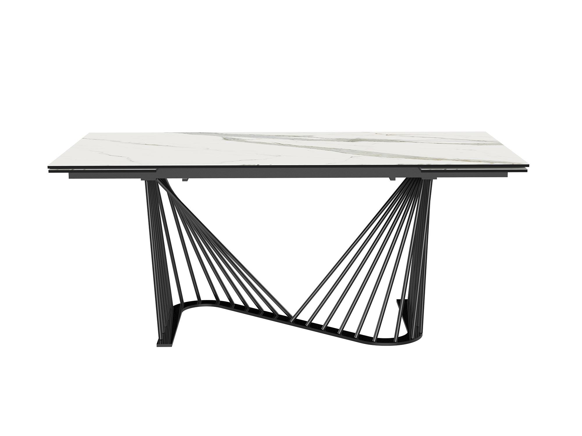 

    
Modern White Ceramic & Glass Top Dining Table WhiteLine DT1633E-WHT Roma
