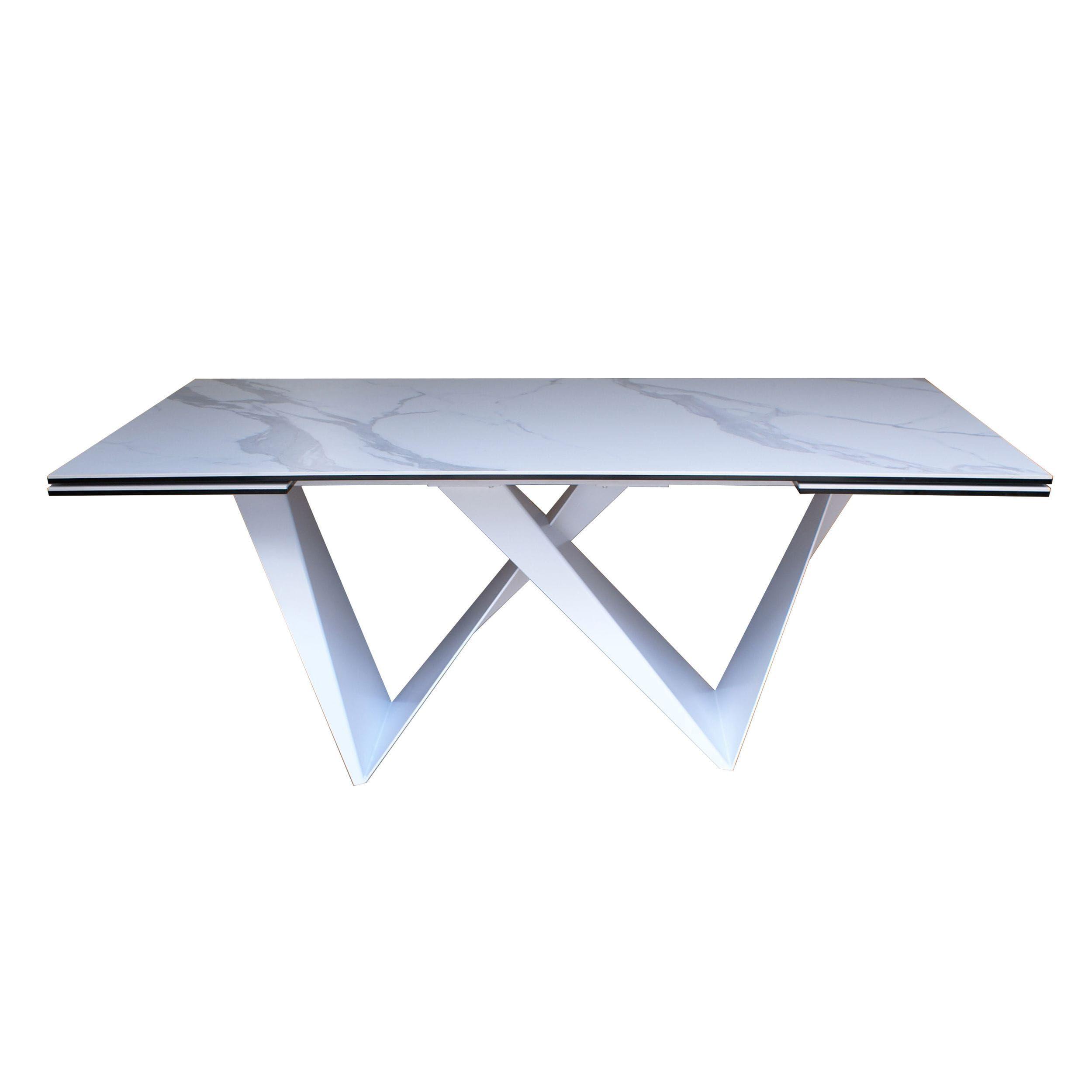 

    
Modern White Ceramic "W" Design Dining Table by VIG Modrest Fritz

