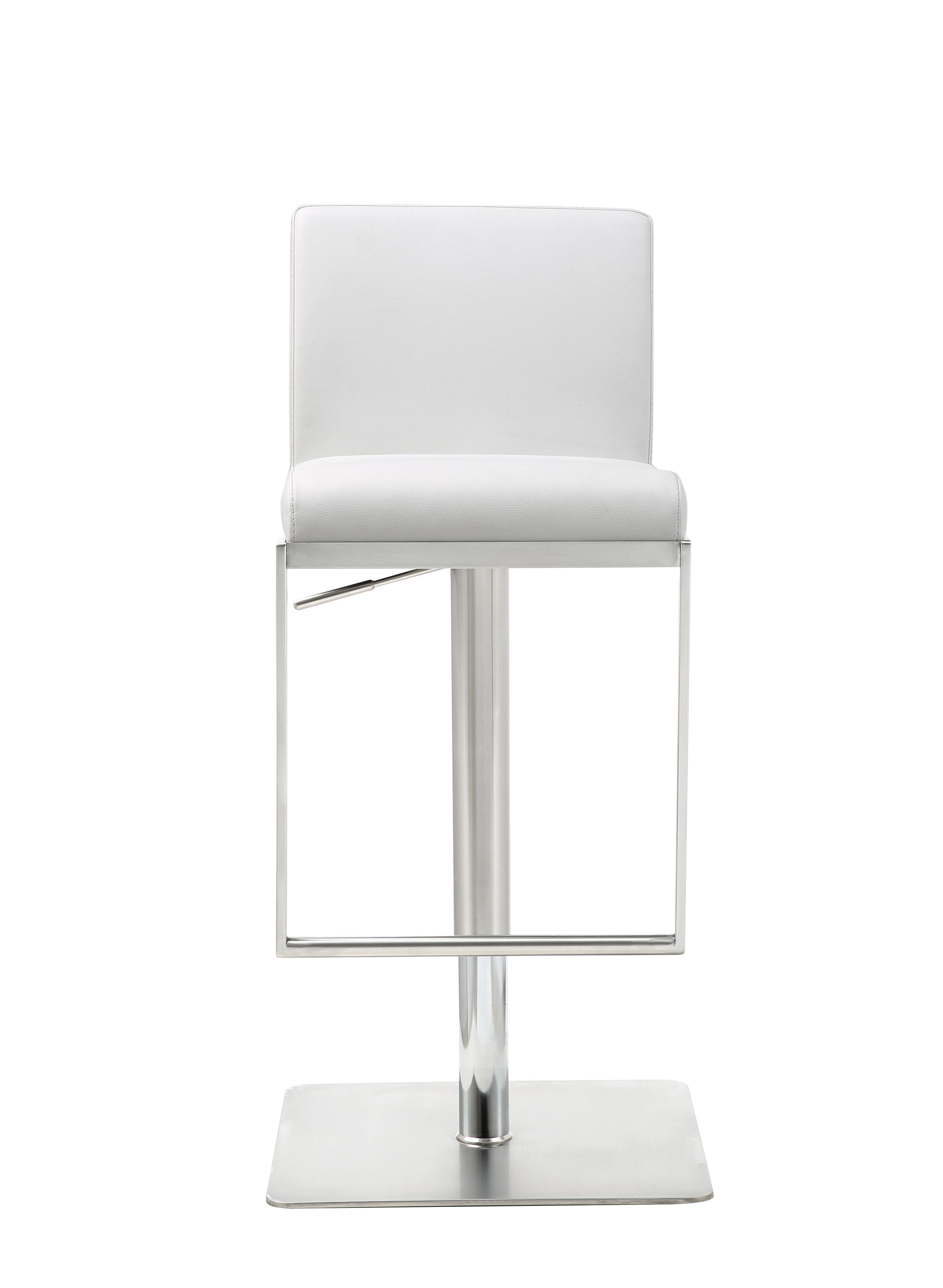 Modern Bar Stool BS1622P-WHT Clay BS1622P-WHT in White Faux Leather