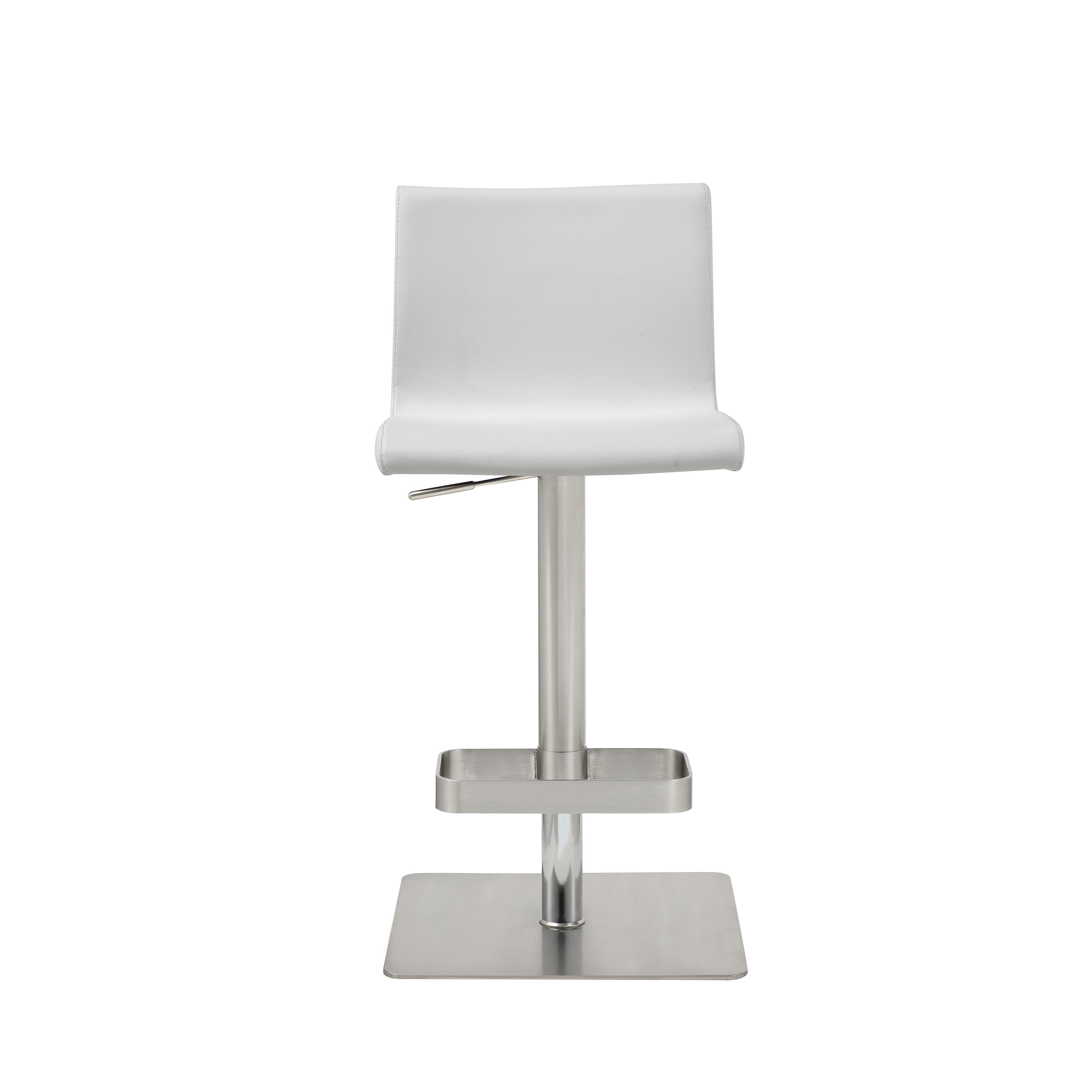 Modern Bar Stool BS1626P-WHT Watson BS1626P-WHT in White Faux Leather