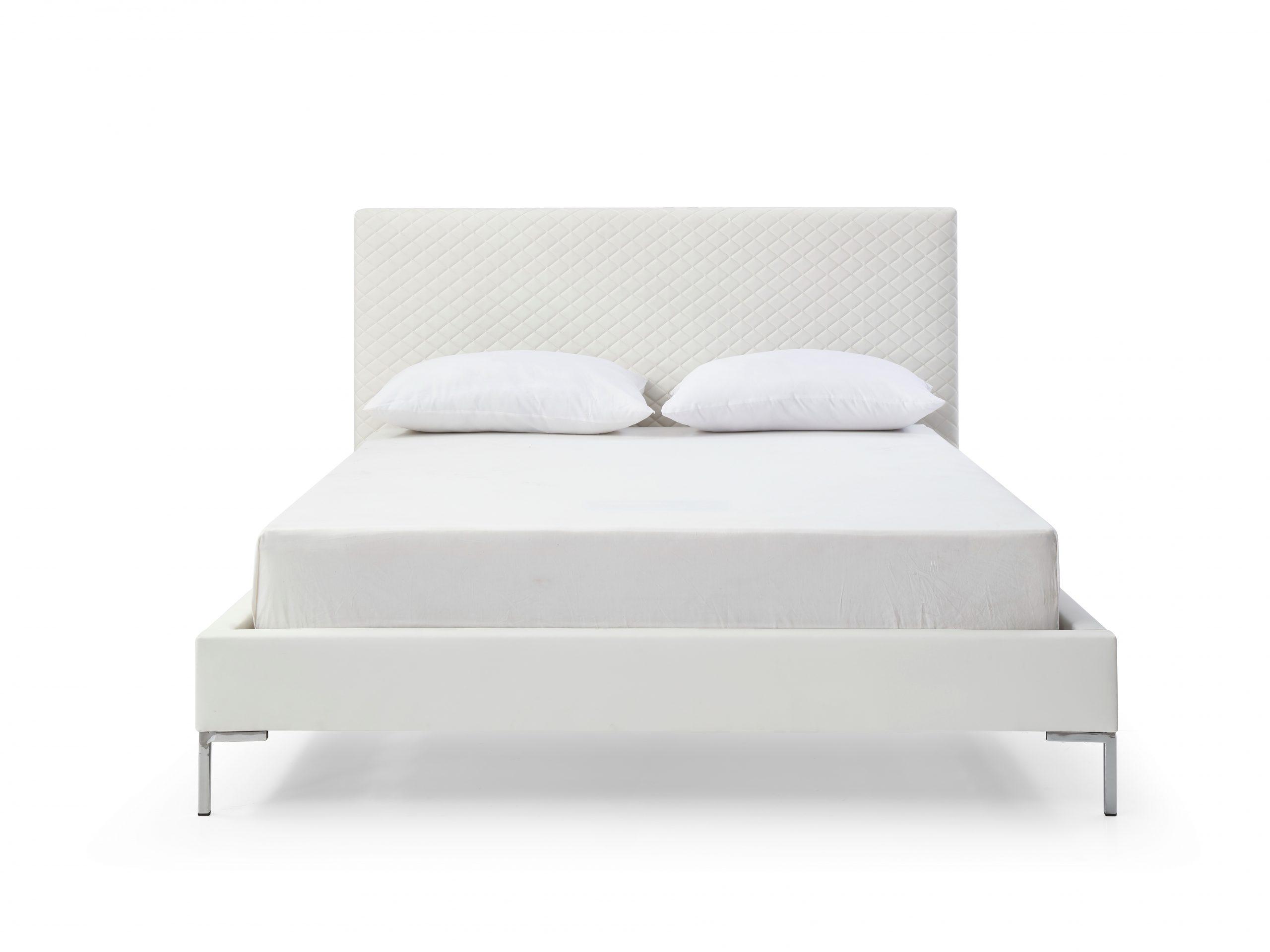

    
Modern White Faux Leather Queen Bed WhiteLine BQ1689P-WHT Liz
