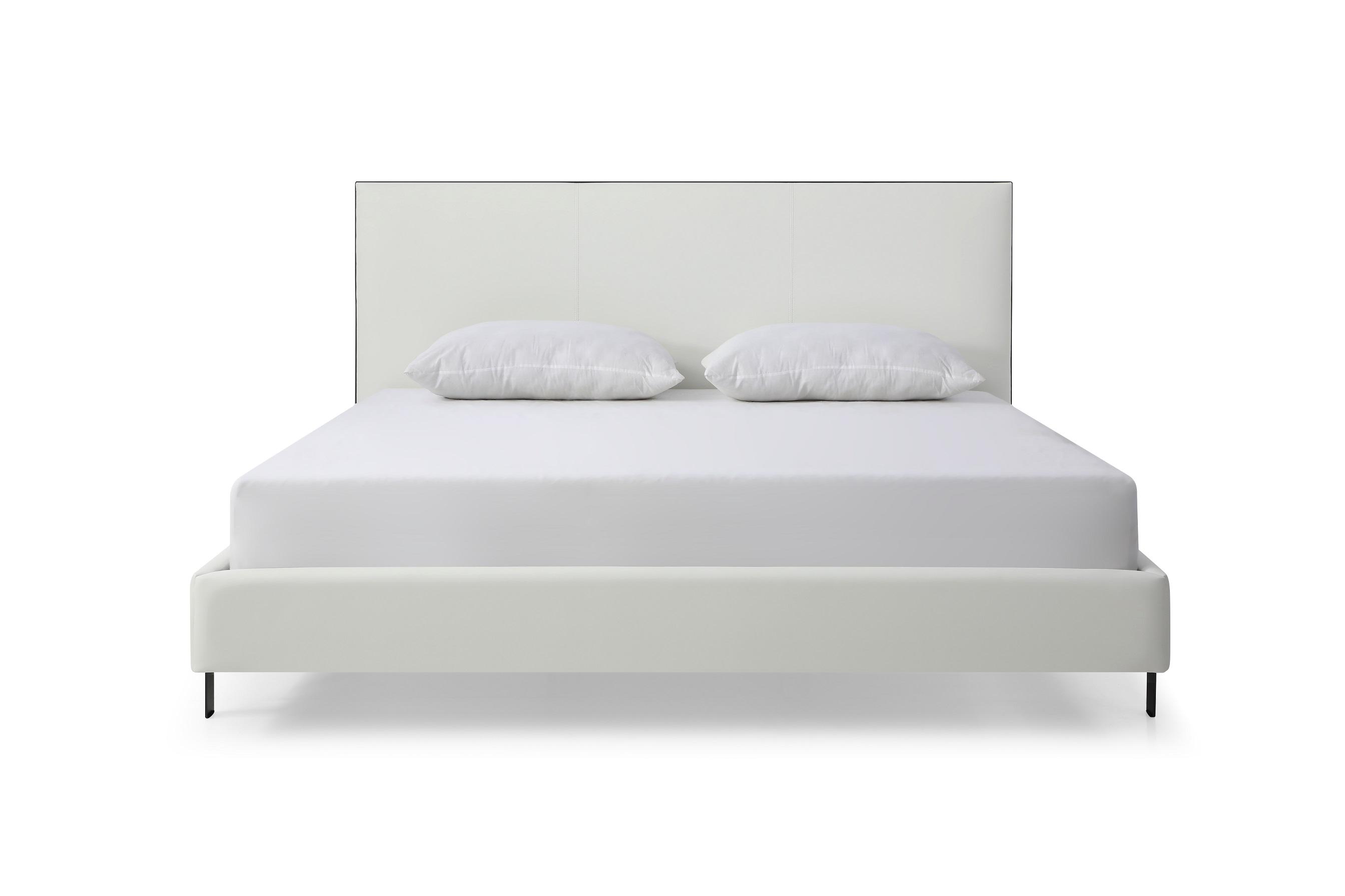 

    
Modern White Faux Leather Queen Bed WhiteLine BQ1690P-WHT Hollywood
