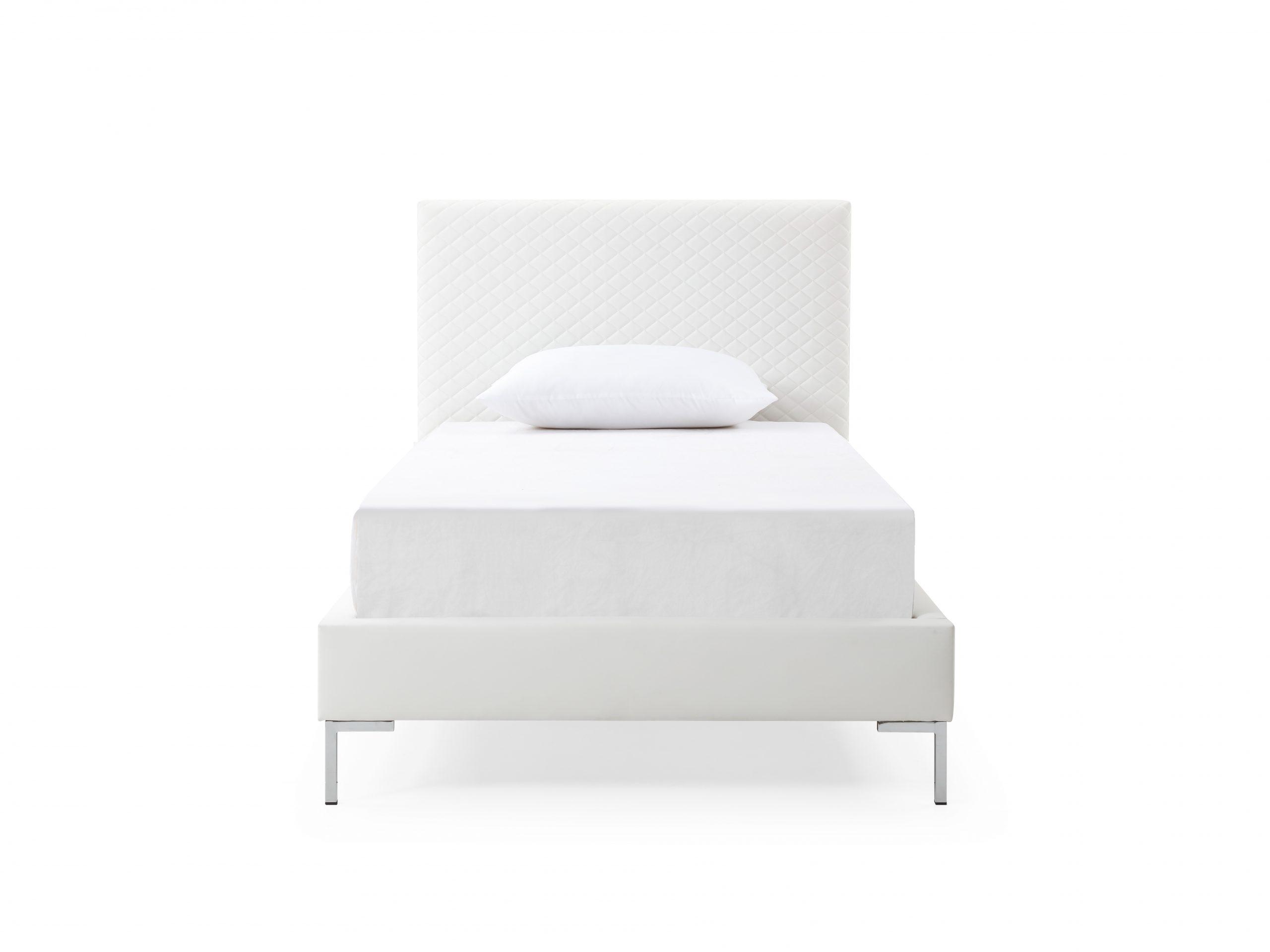 

    
Modern White Faux Leather Twin Bed WhiteLine BT1689P-WHT Liz
