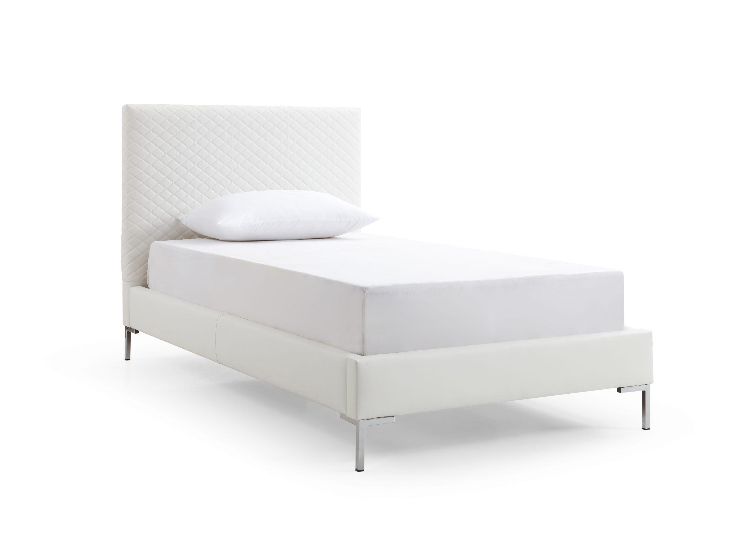 

    
Modern White Faux Leather Twin Bed WhiteLine BT1689P-WHT Liz
