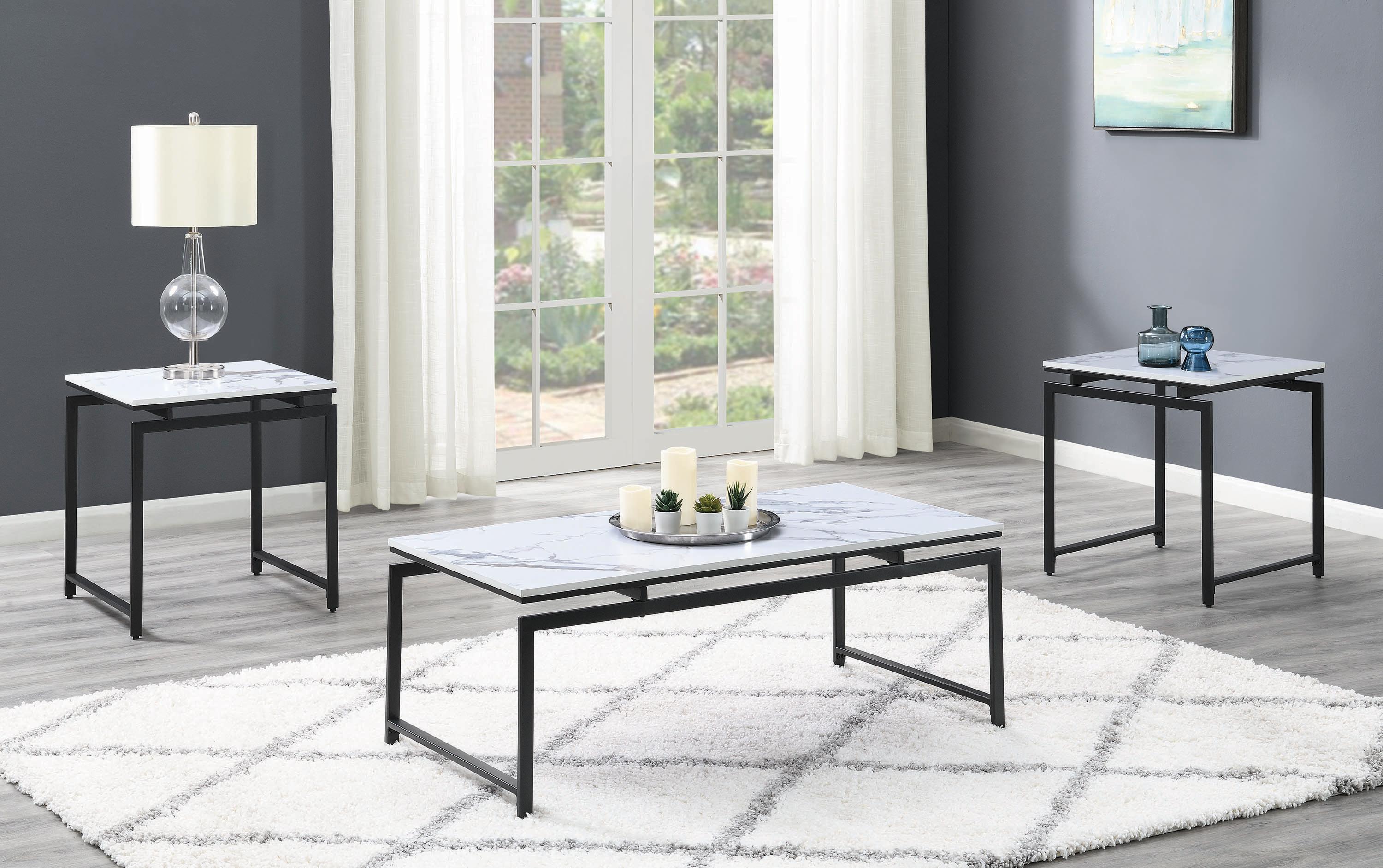 Modern Coffee Table Set 708153 708153 in White 