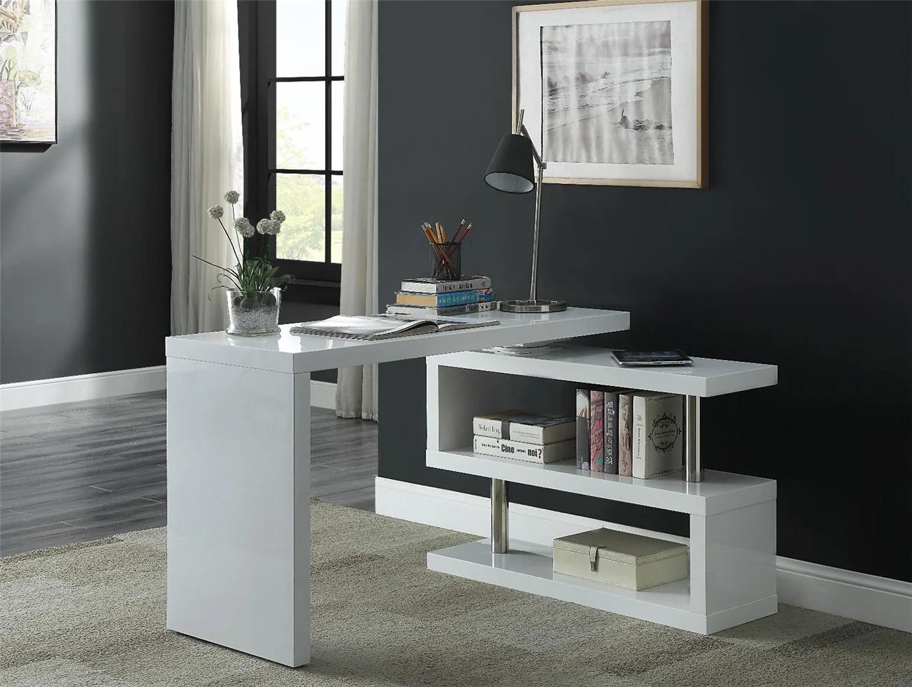 

    
Modern White Finish 360° Swivel Writing Desk by Acme OF00018 Buck II
