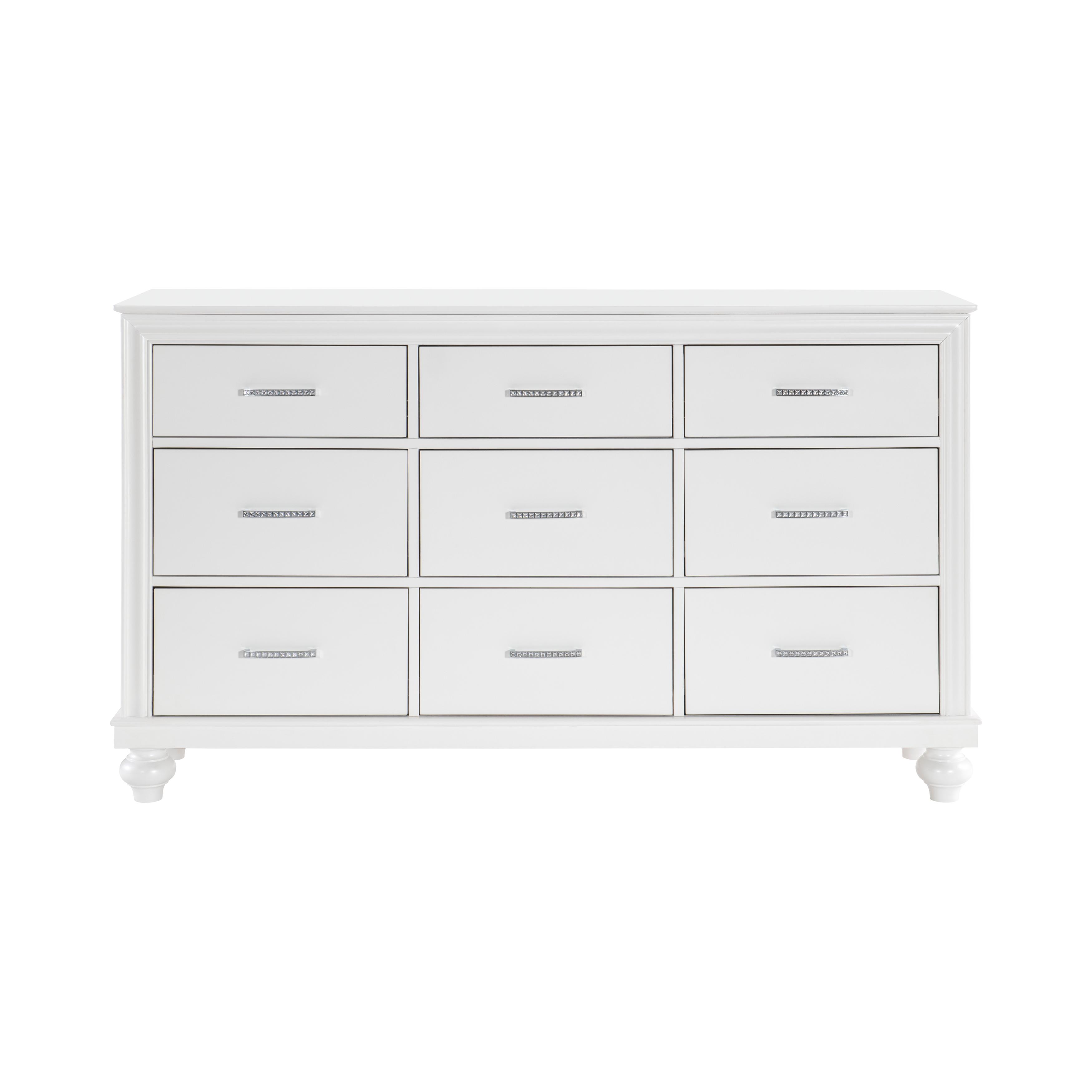 

    
Modern White Finish Wood Dresser With Mirror Homelegance Aria Collection 1436W-5-D-2PCS
