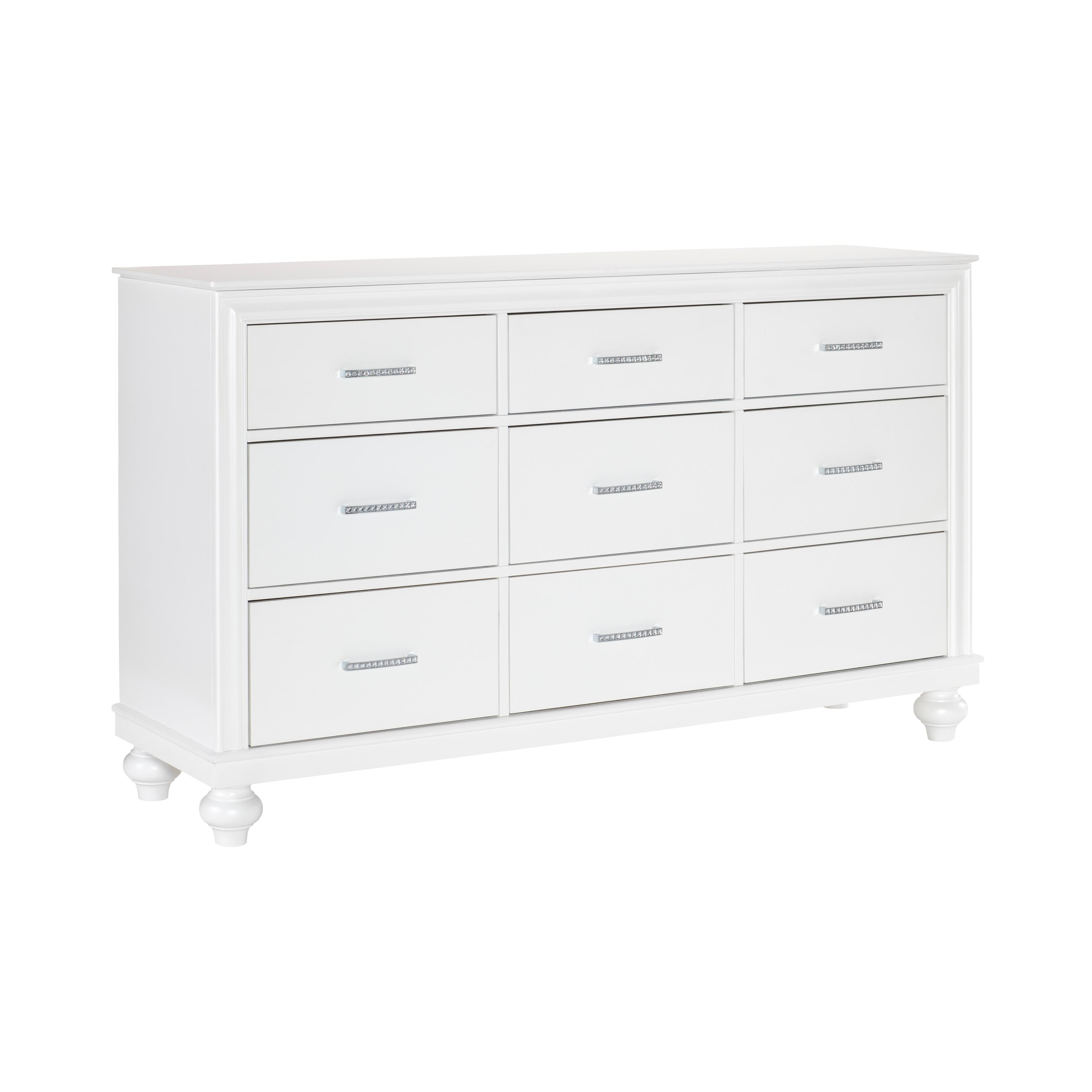 

    
Modern White Finish Wood Dresser With Mirror Homelegance Aria Collection 1436W-5-D-2PCS
