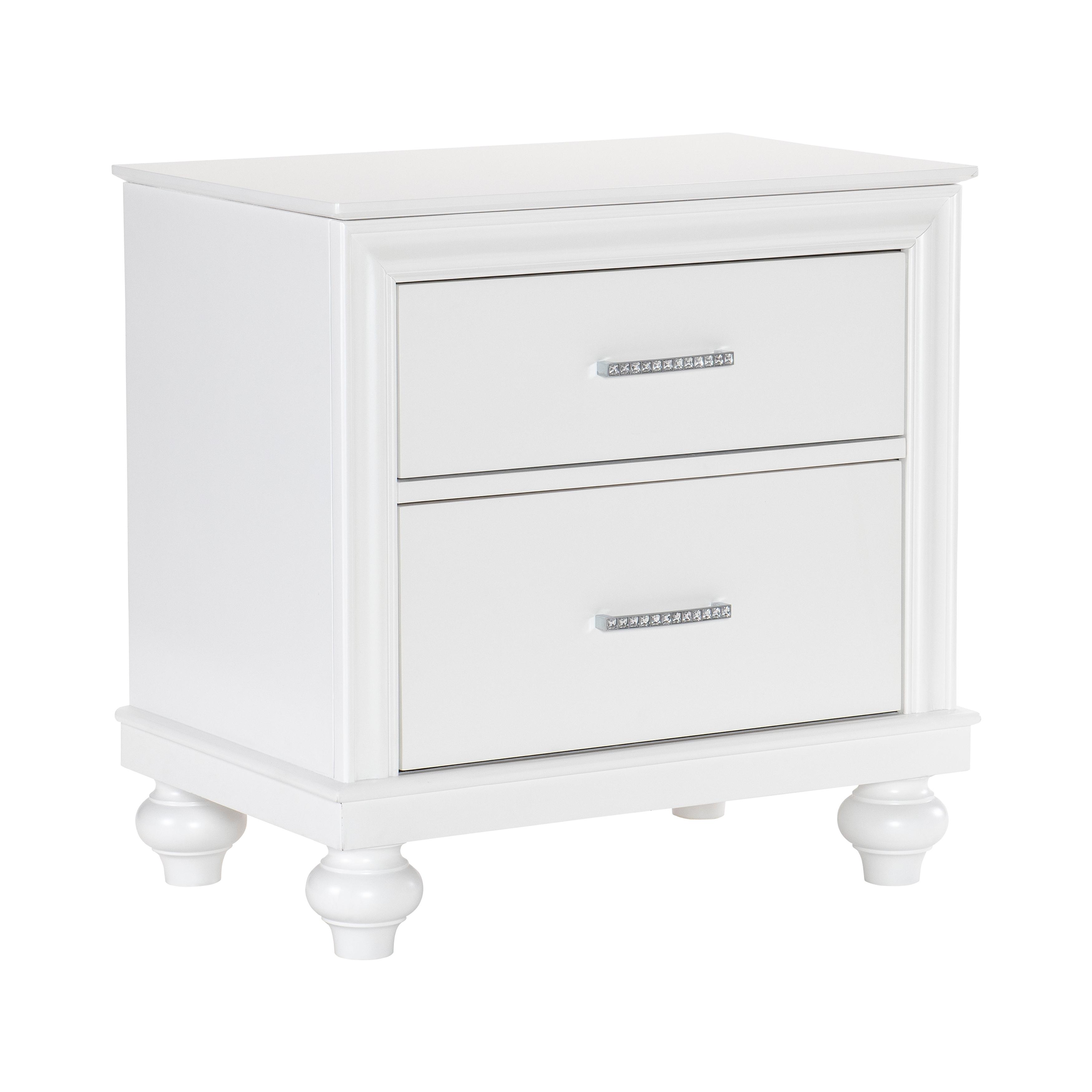

    
Modern White Finish Wood Nightstand Homelegance Aria Collection 1436W-4-N
