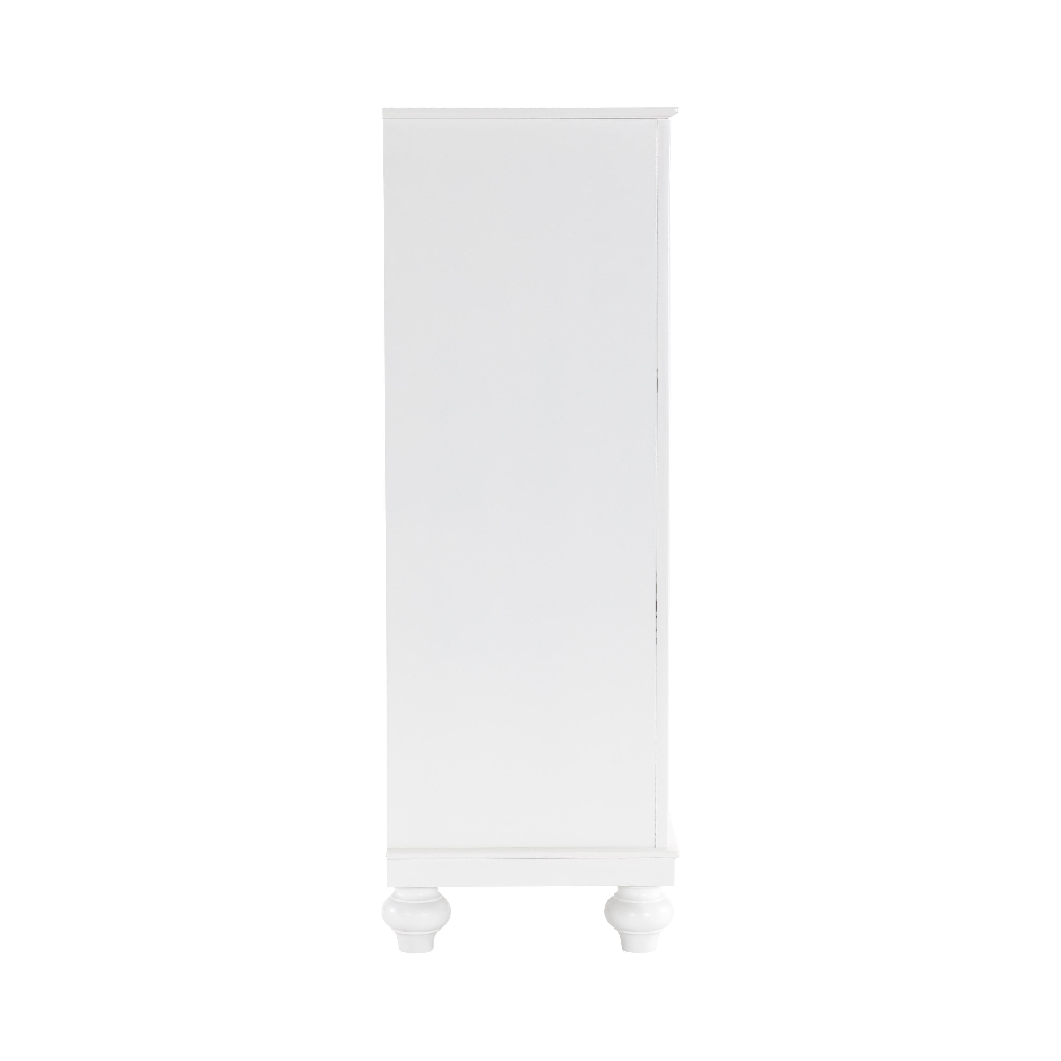 

    
 Shop  Modern White Finish Wood Queen Platform Bedroom Set 6PCS Homelegance Aria Collection 1436W-1-Q-6PCS
