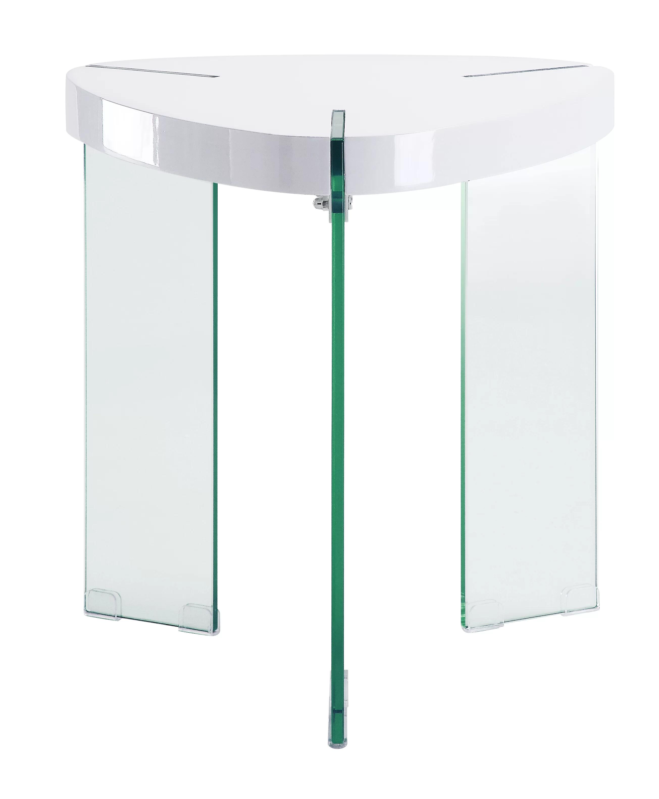 

    
Modern White Gloss & Glass End Table by Acme Noland 84922
