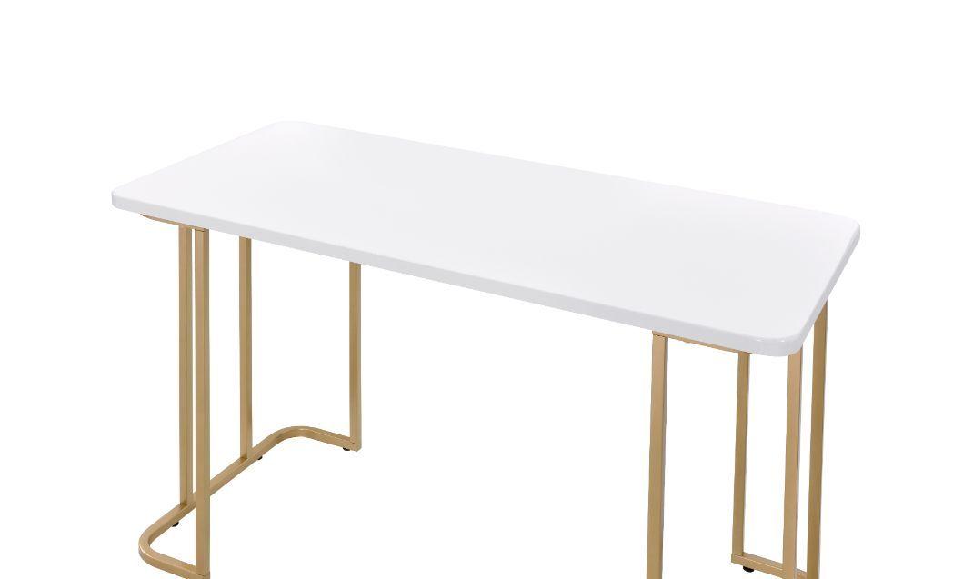 

                    
Acme Furniture 93102 Estie Writing Desk White/Gold  Purchase 
