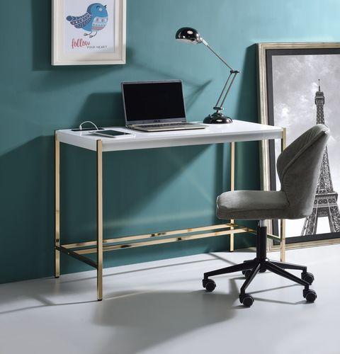 Modern, Transitional Writing Desk OF00020 Midriaks OF00020 in White Finish 
