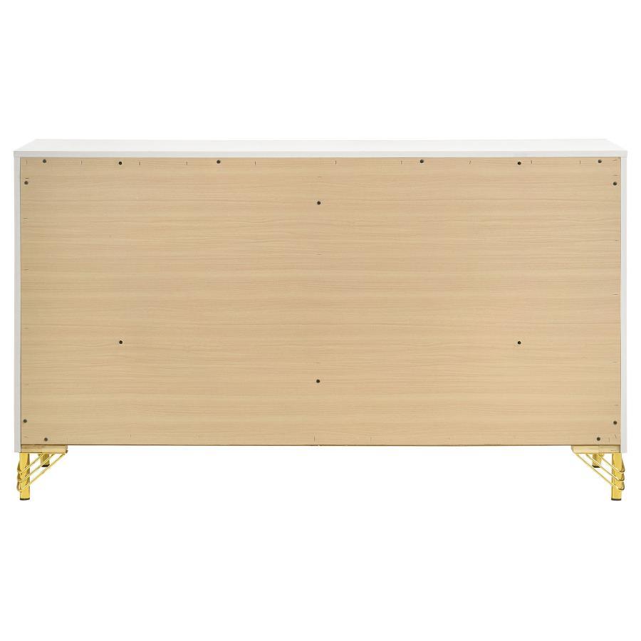 

    
224733-D-2PCS Modern White/Gold Wood Dresser With Mirror 2PCS Coaster Lucia 224733
