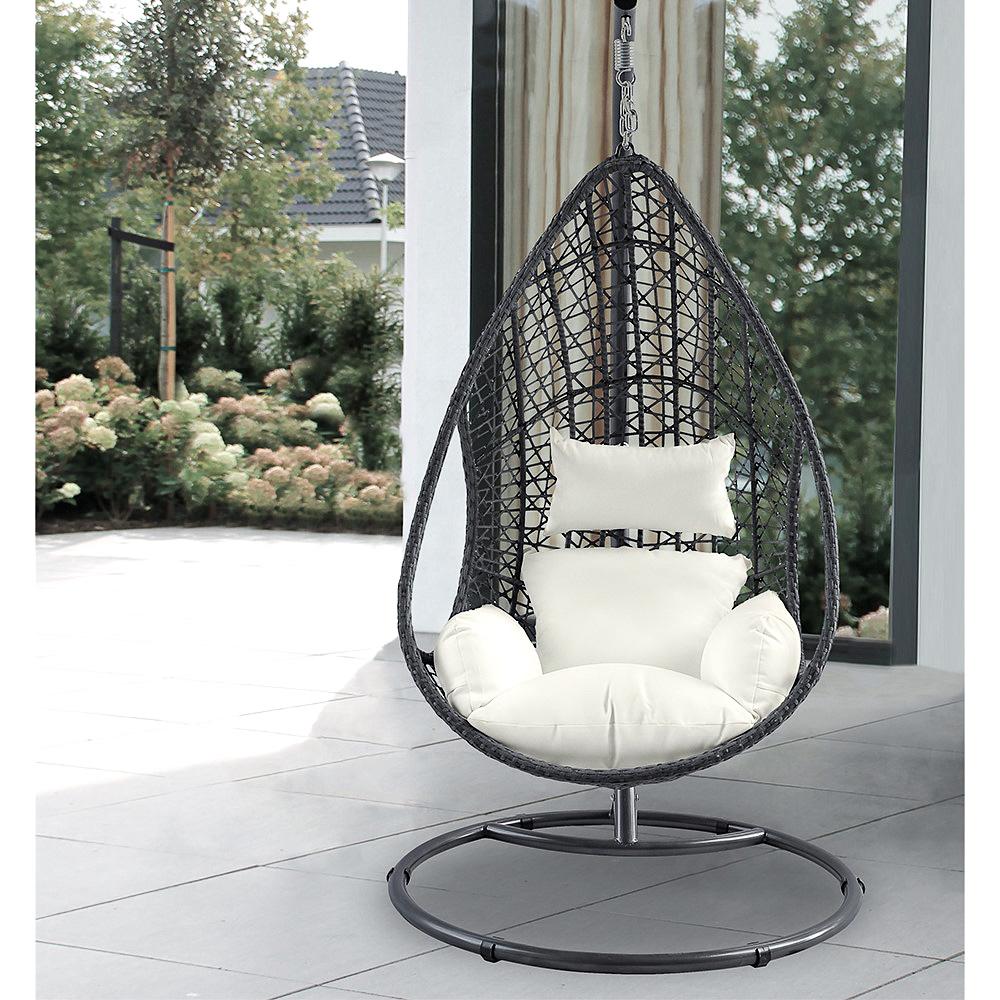 

    
Modern White & Gray Steel Outdoor Egg Chair WhiteLine EG1684-GRY/WHT Bravo
