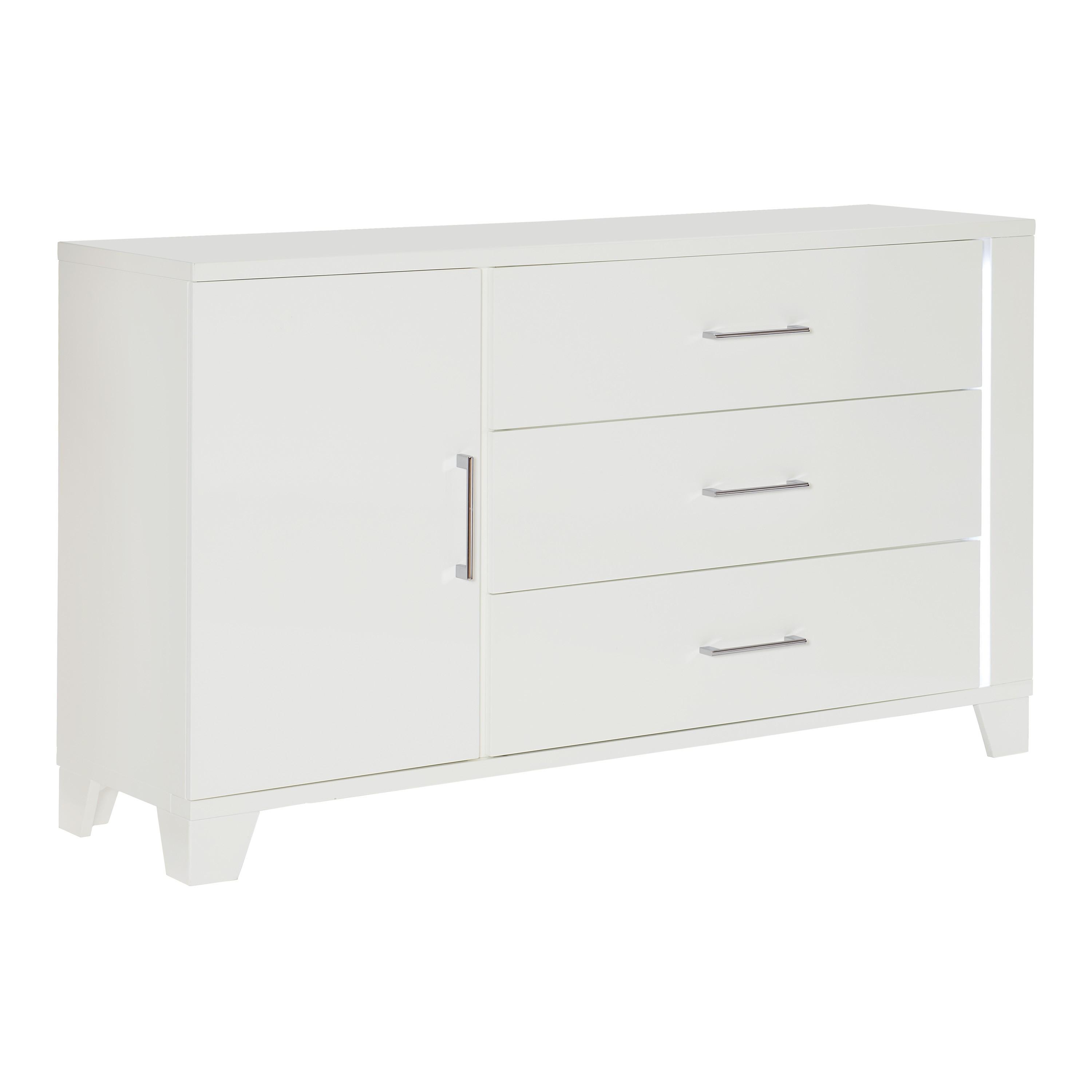 

    
Modern White High Gloss Wood Dresser w/Mirror Homelegance 1678W-5*6 Kerren
