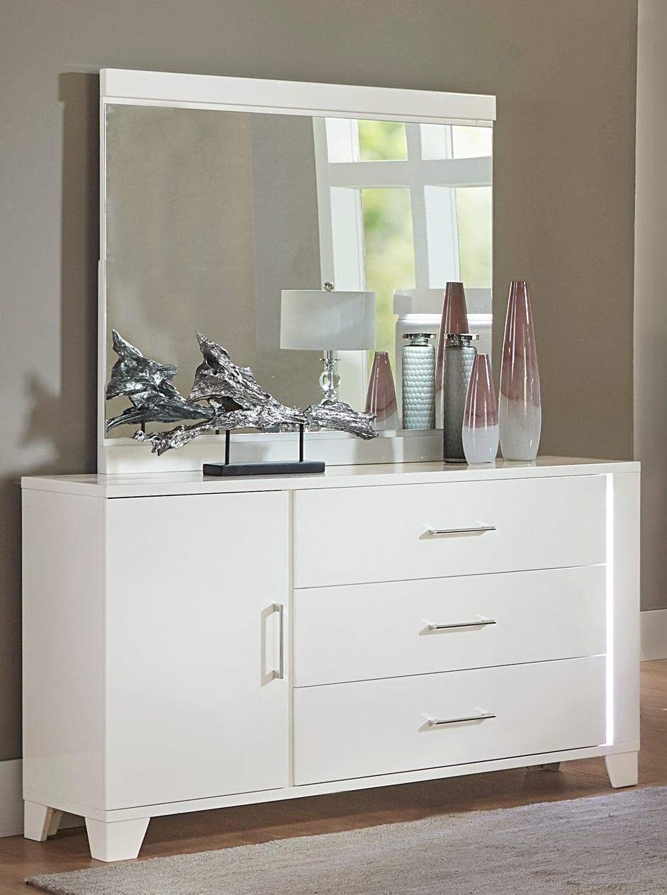 Modern Dresser w/Mirror 1678W-5*6-2PC Kerren 1678W-5*6-2PC in White 