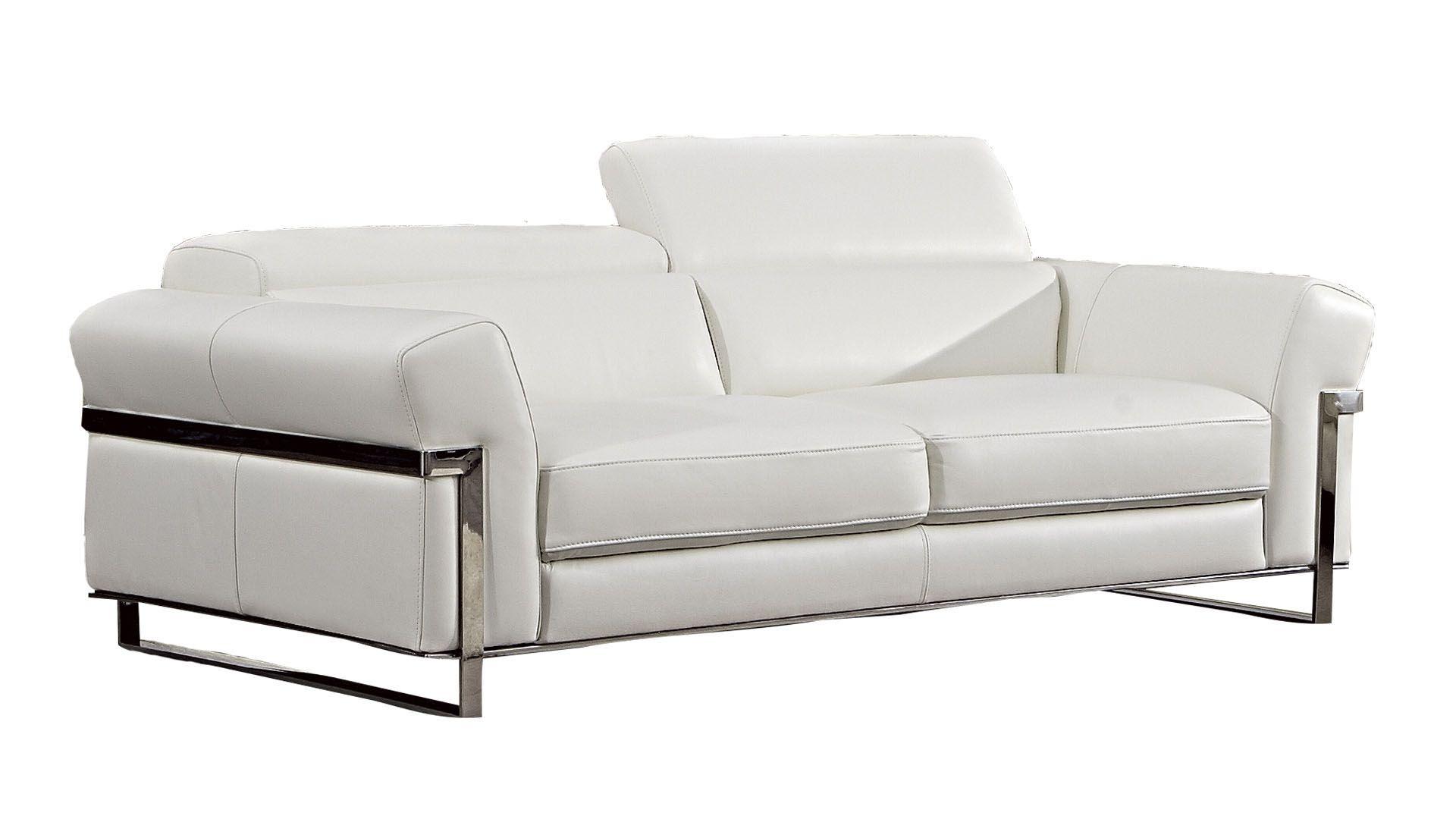 

    
White Italian Full Leather Sofa Set 3 Pcs EK012-W American Eagle Modern
