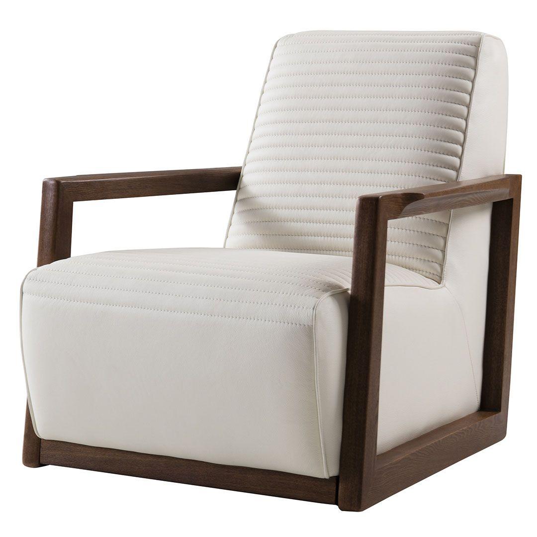 Contemporary, Modern Accent Chair EK-CH05-W EK-CH05-W in White Top grain leather
