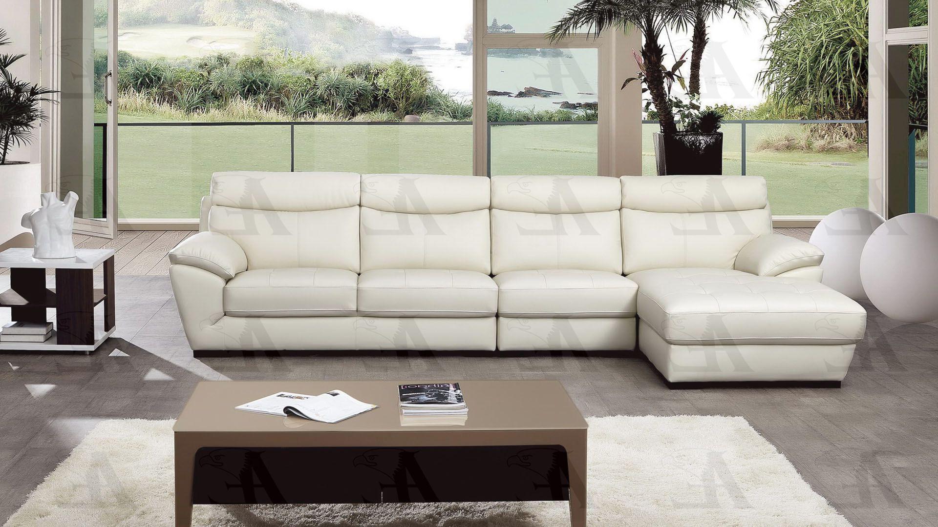 

    
American Eagle Furniture EK-L021-W Sectional Sofa White EK-L021R-W
