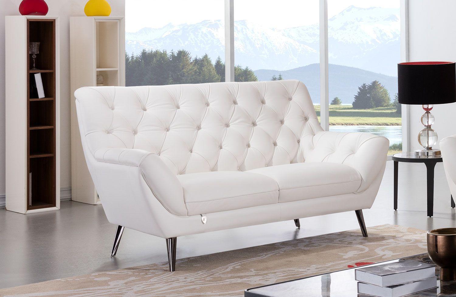 

                    
American Eagle Furniture EK8003-W Sofa Set White Top grain leather Purchase 
