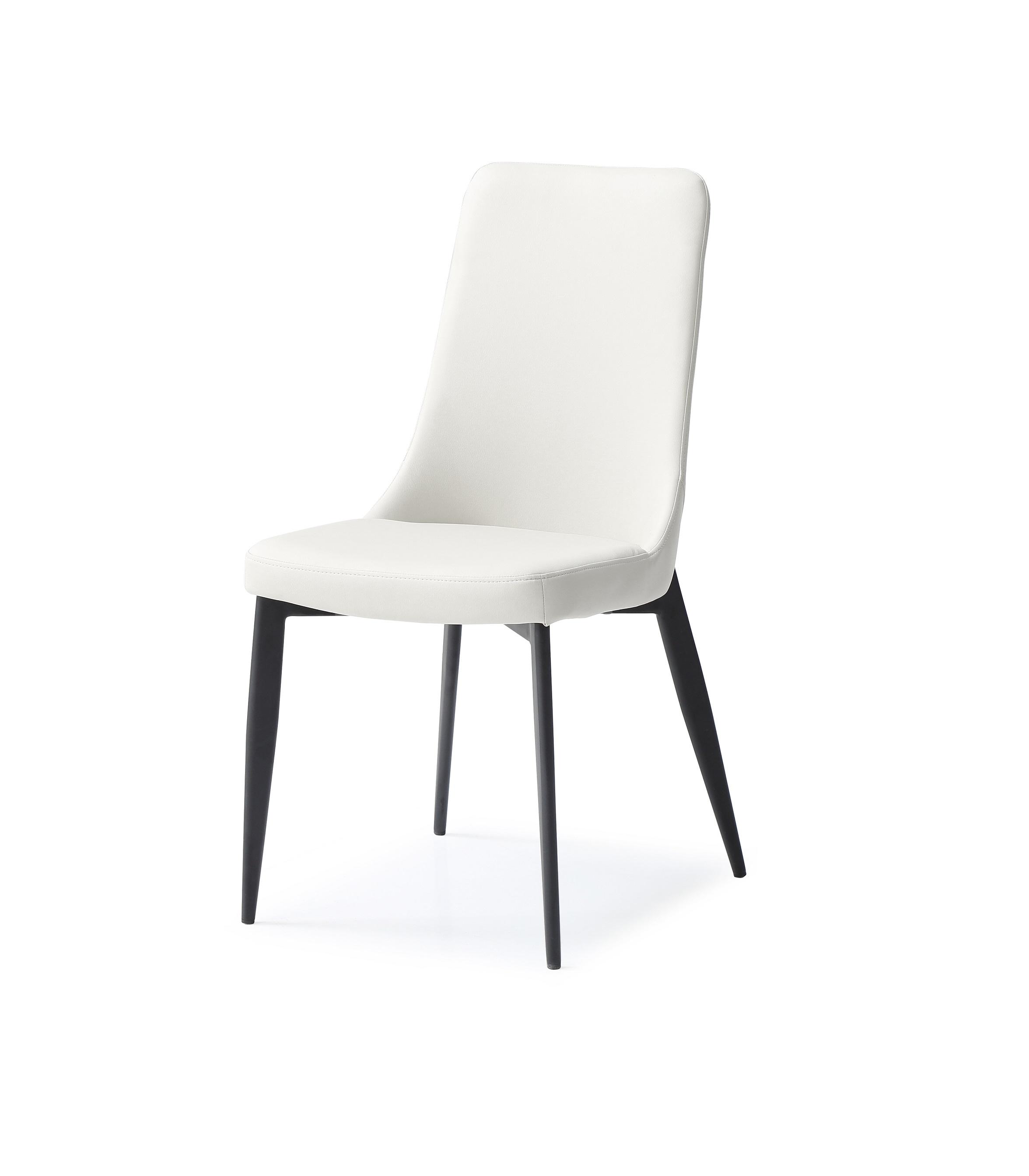 Modern Dining Chair Set DC1472-WHT Luca DC1472-WHT in White Leather