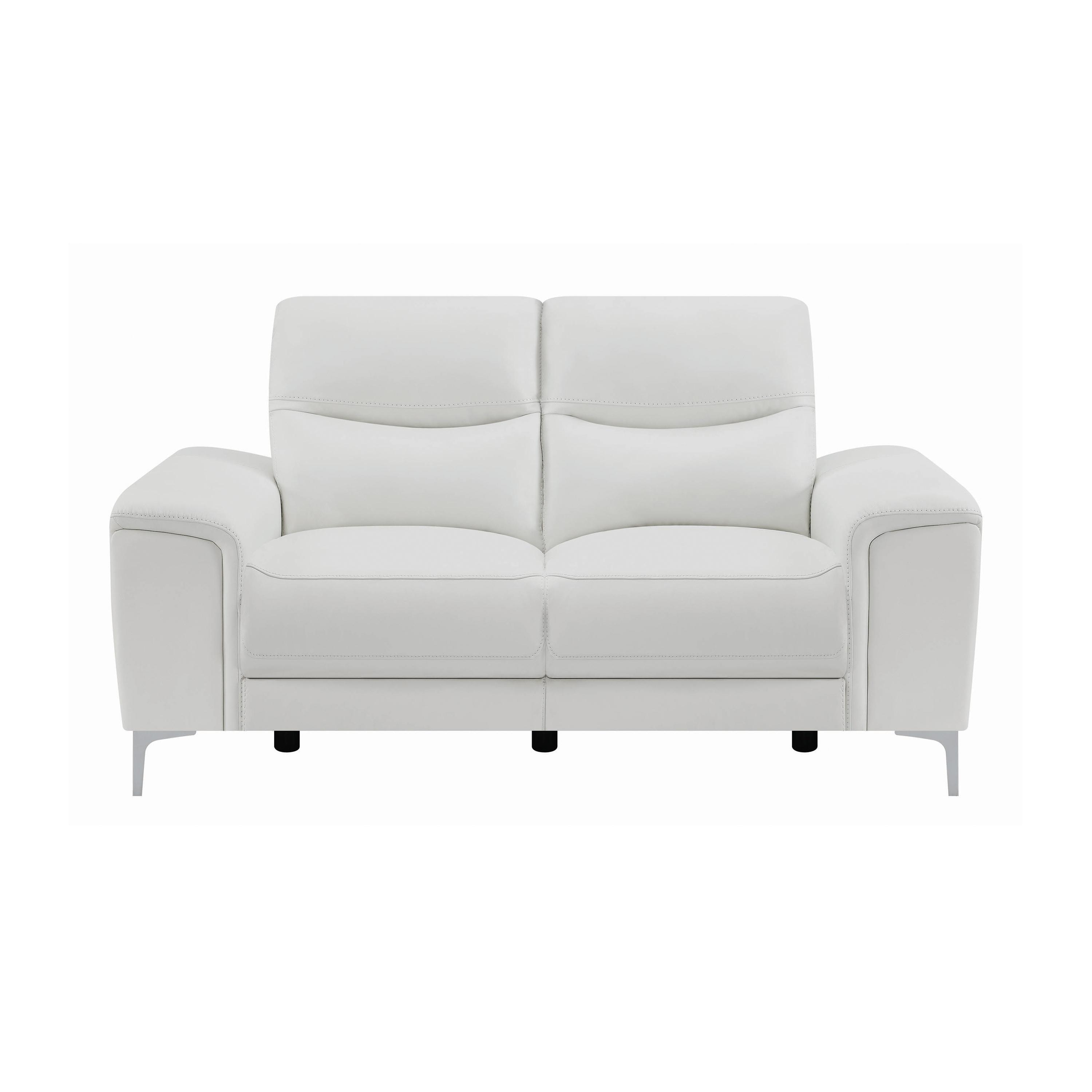 Contemporary Power loveseat 603395P Largo 603395P in White Leather
