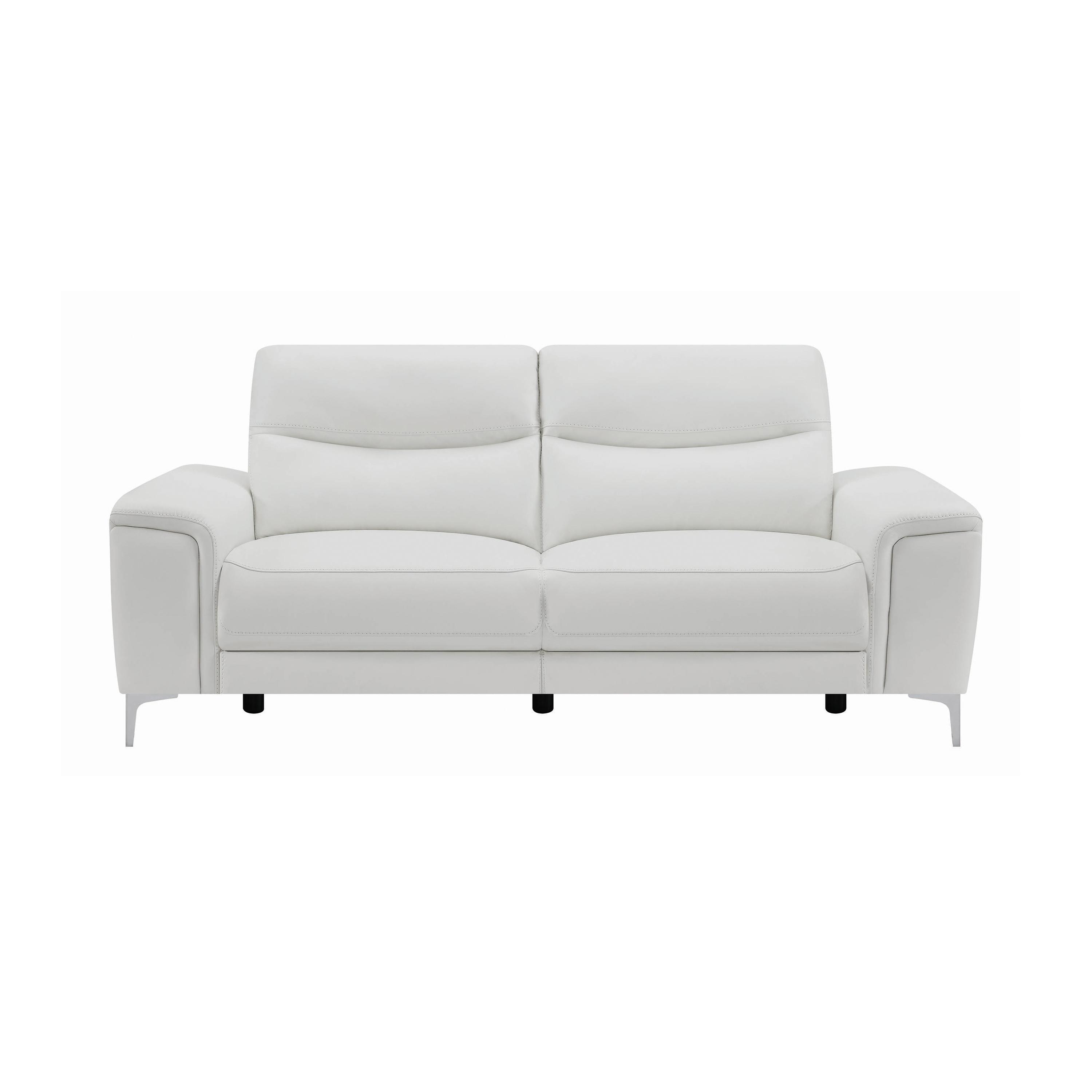 

    
Contemporary White Leather Power Sofa Coaster 603394P Largo
