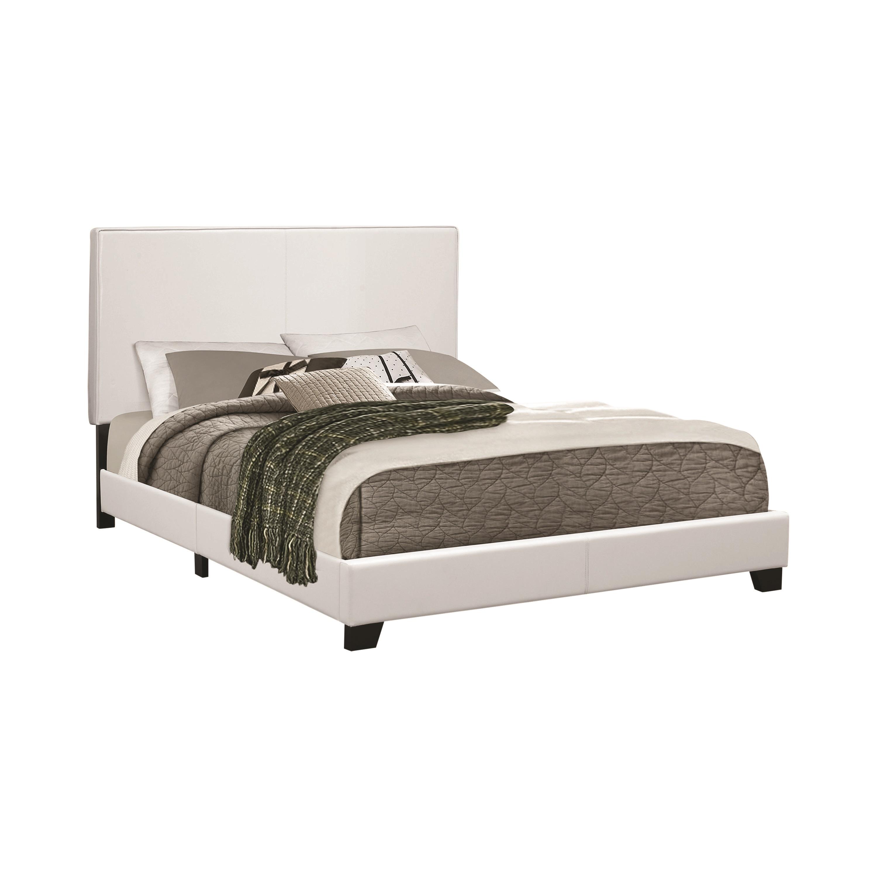 Modern Bed 300559Q Muave 300559Q in White Leatherette