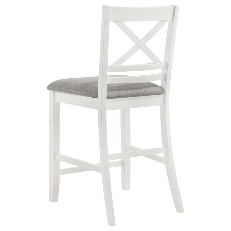 

    
122249-C-2PCS Modern White/Light Grey Wood Counter Height Chair Set 2PCS Coaster Hollis 122249
