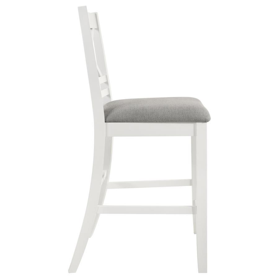 

    
 Order  Modern White/Light Grey Wood Counter Height Chair Set 2PCS Coaster Hollis 122249
