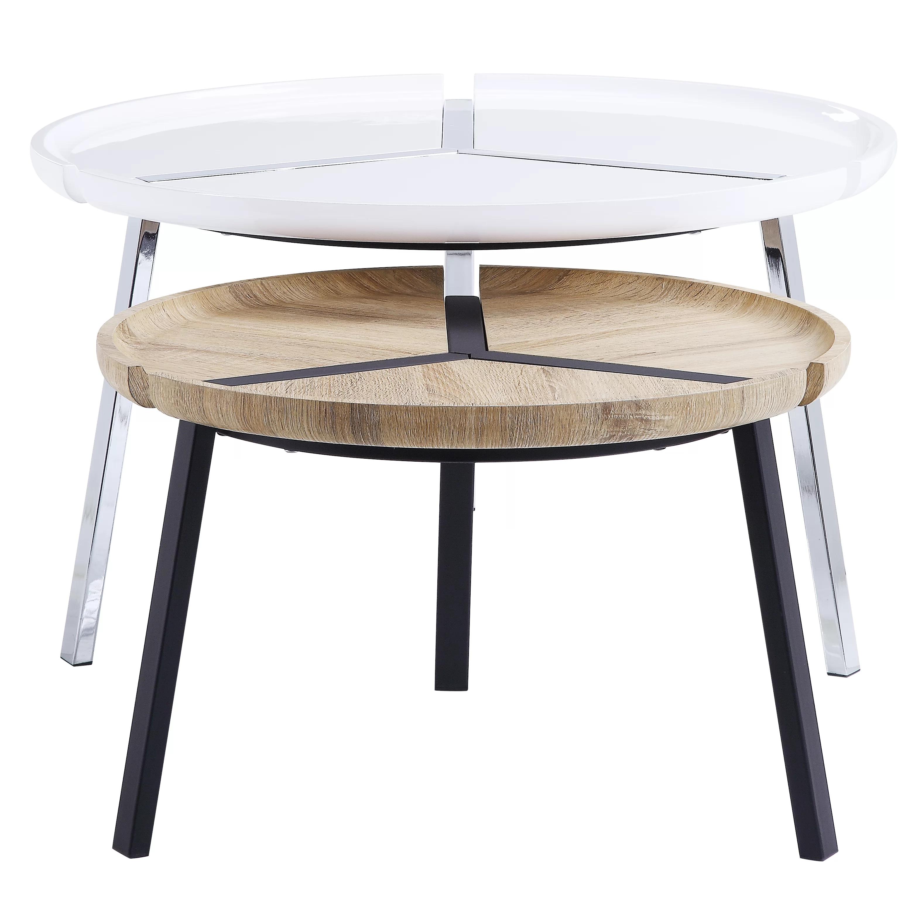 

    
Modern White & Natural 2pcs Coffee Nesting Tables by Acme Casia 84910
