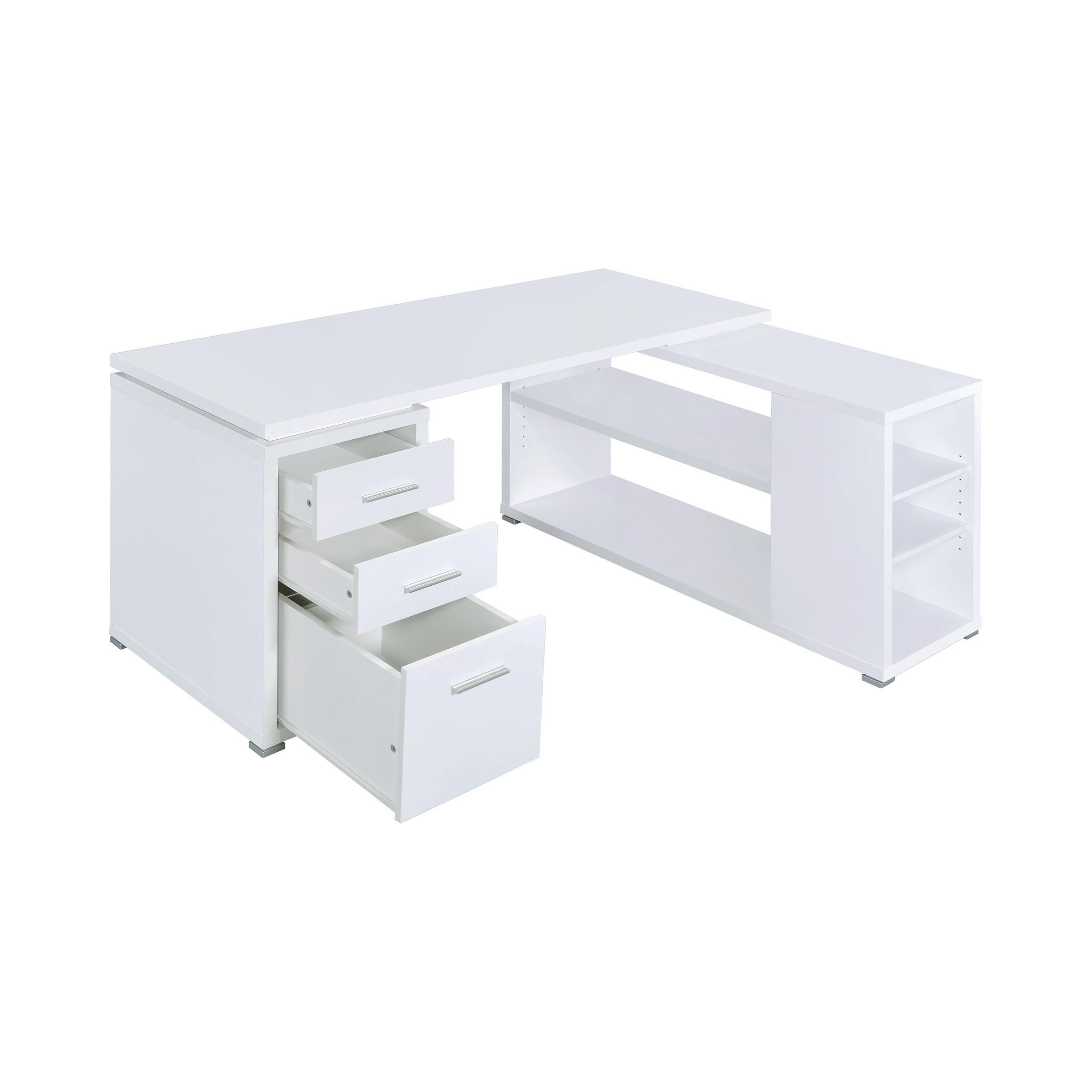 

    
Modern White Solid Wood Office Desk Coaster 800516 Yvette
