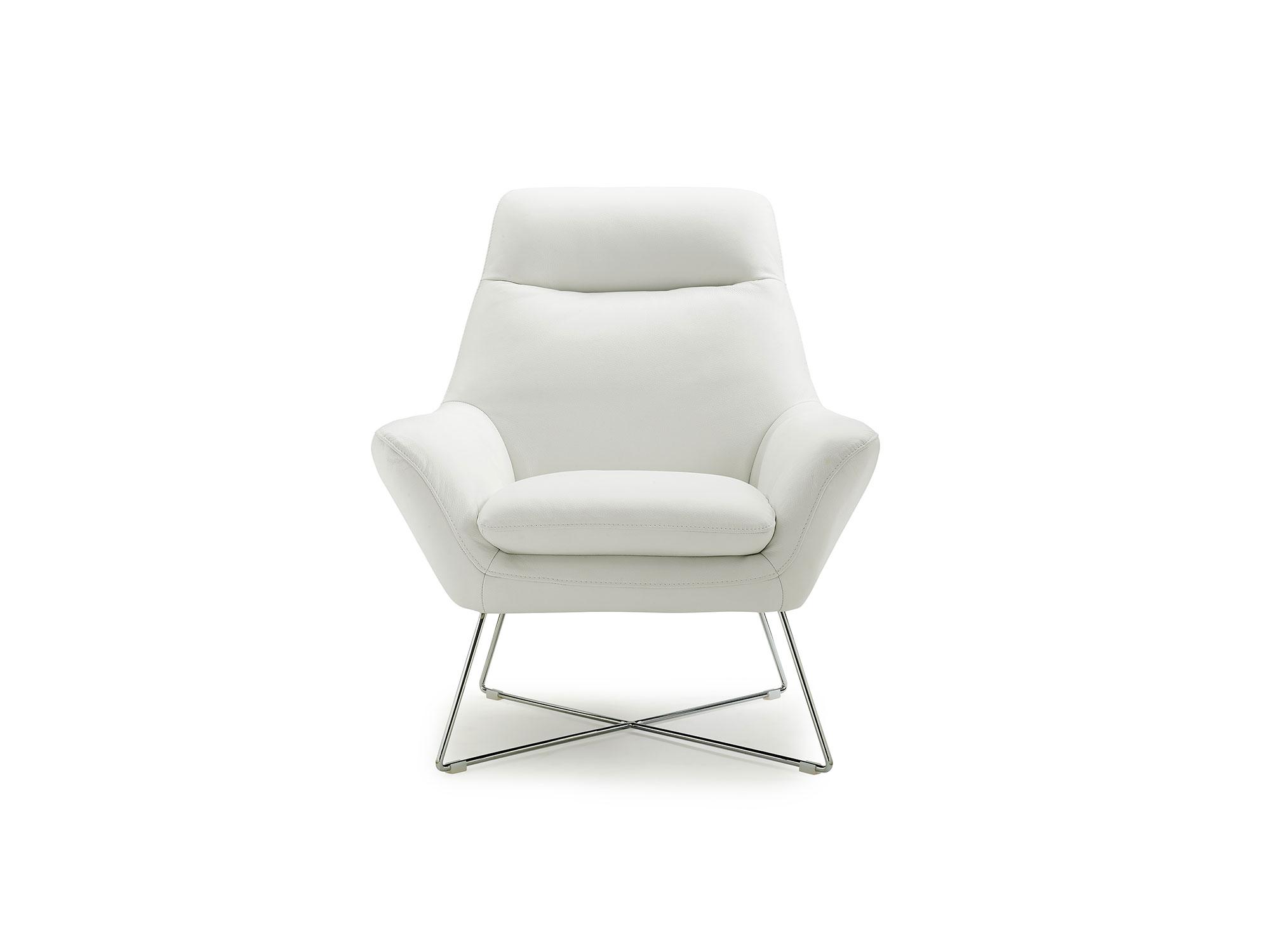 Modern Accent Chair CH1352L-WHT Daiana CH1352L-WHT in White Top grain leather