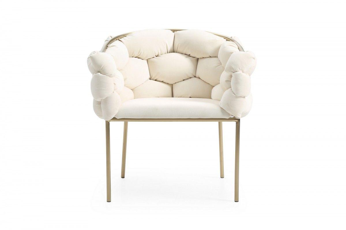 

    
Modern White Velour Fabric & Brass Legs Dining Chairs Set by VIG Modrest Debra
