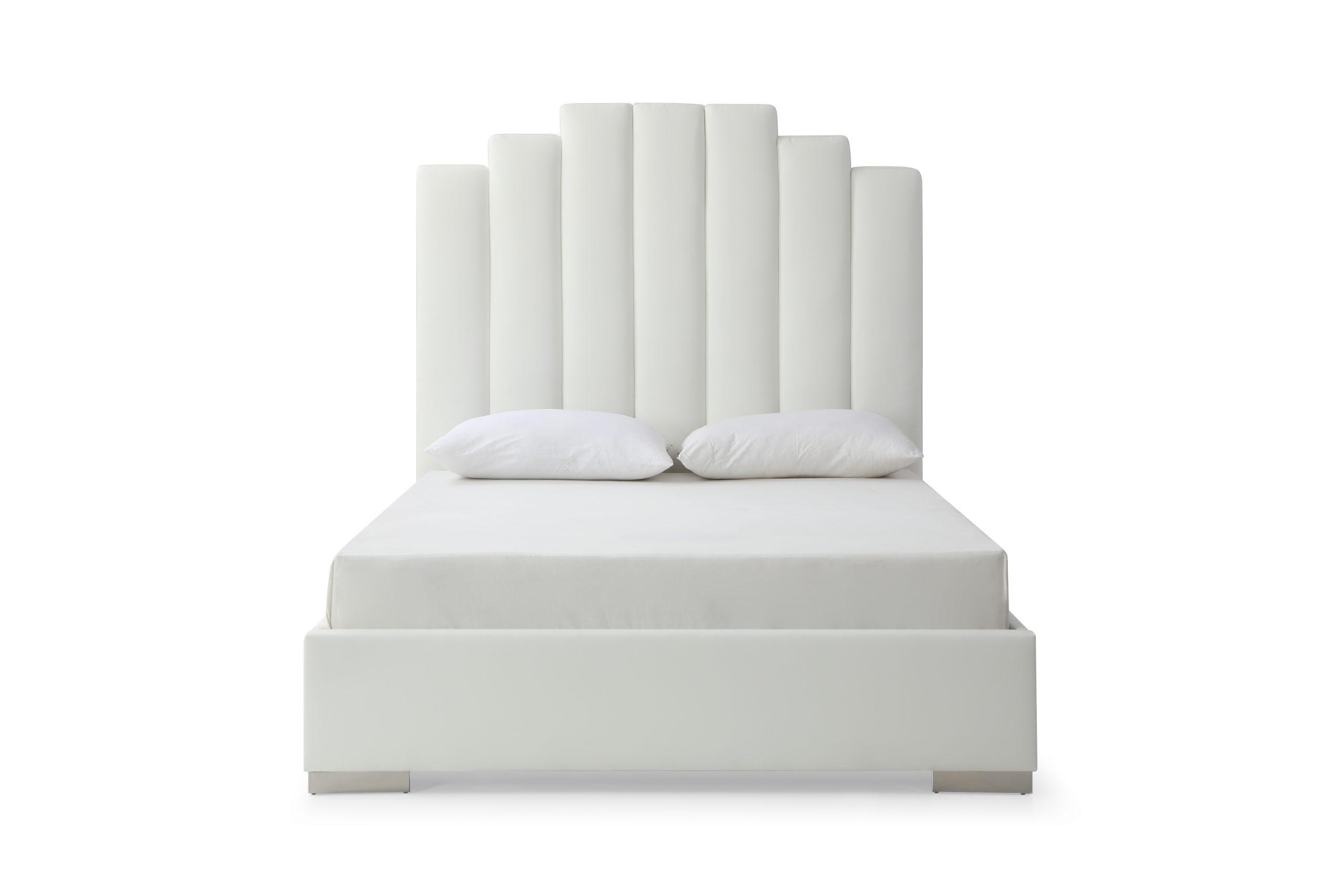 

    
Modern White Velvet Queen Bed WhiteLine BQ1688P-WHT Jordan
