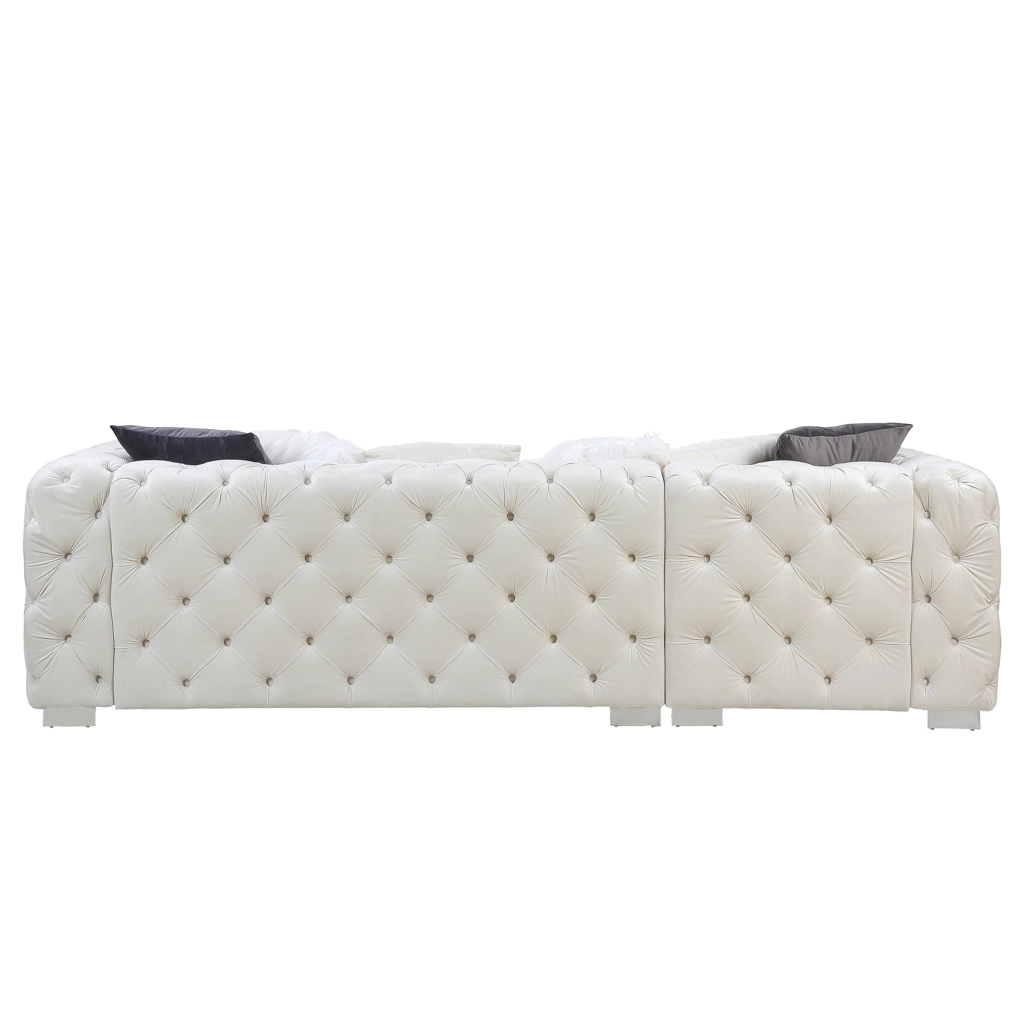 

                    
Acme Furniture Qokmis Sectional Sofa White Velvet Purchase 
