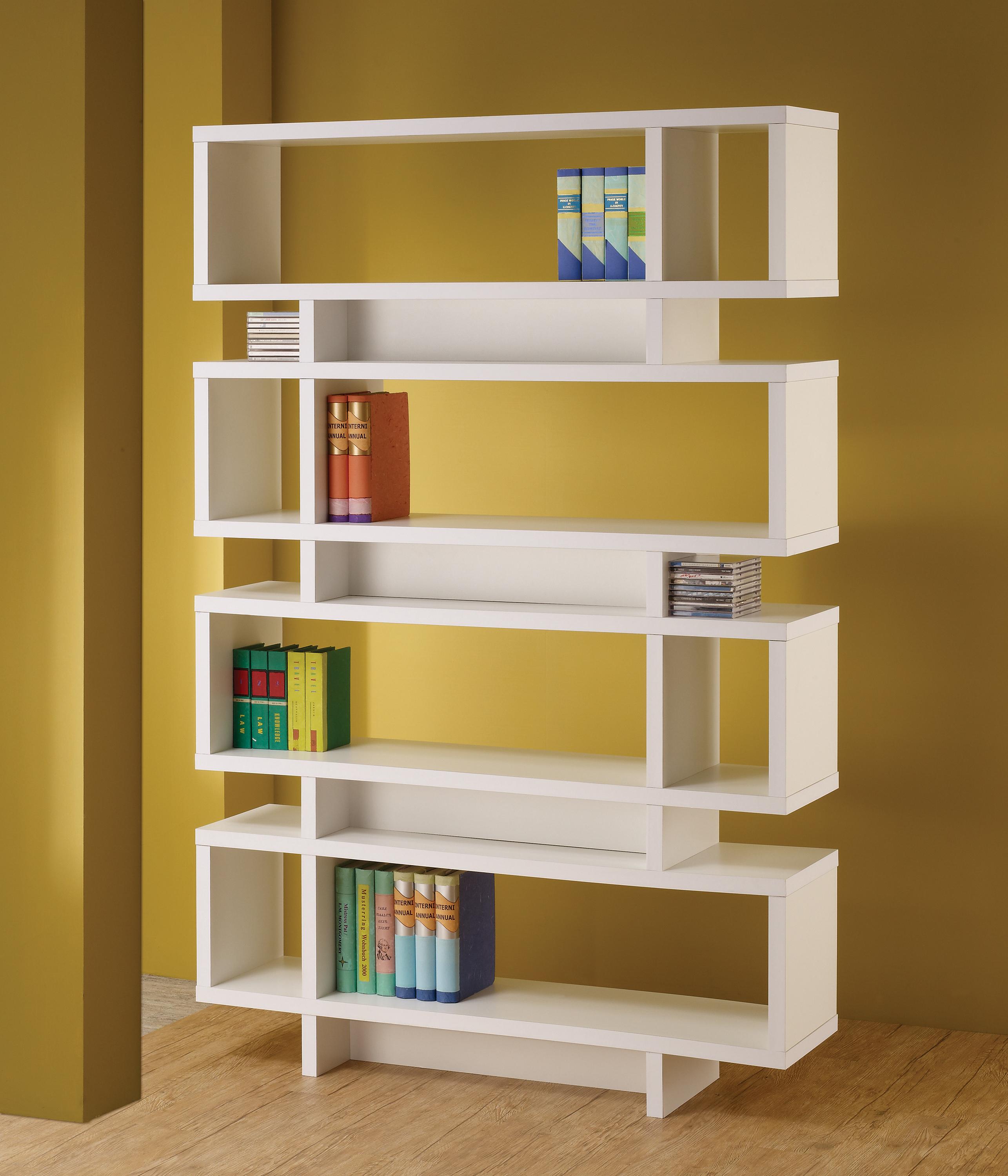 

    
Modern White Wood Bookcase Coaster 800308 Reid
