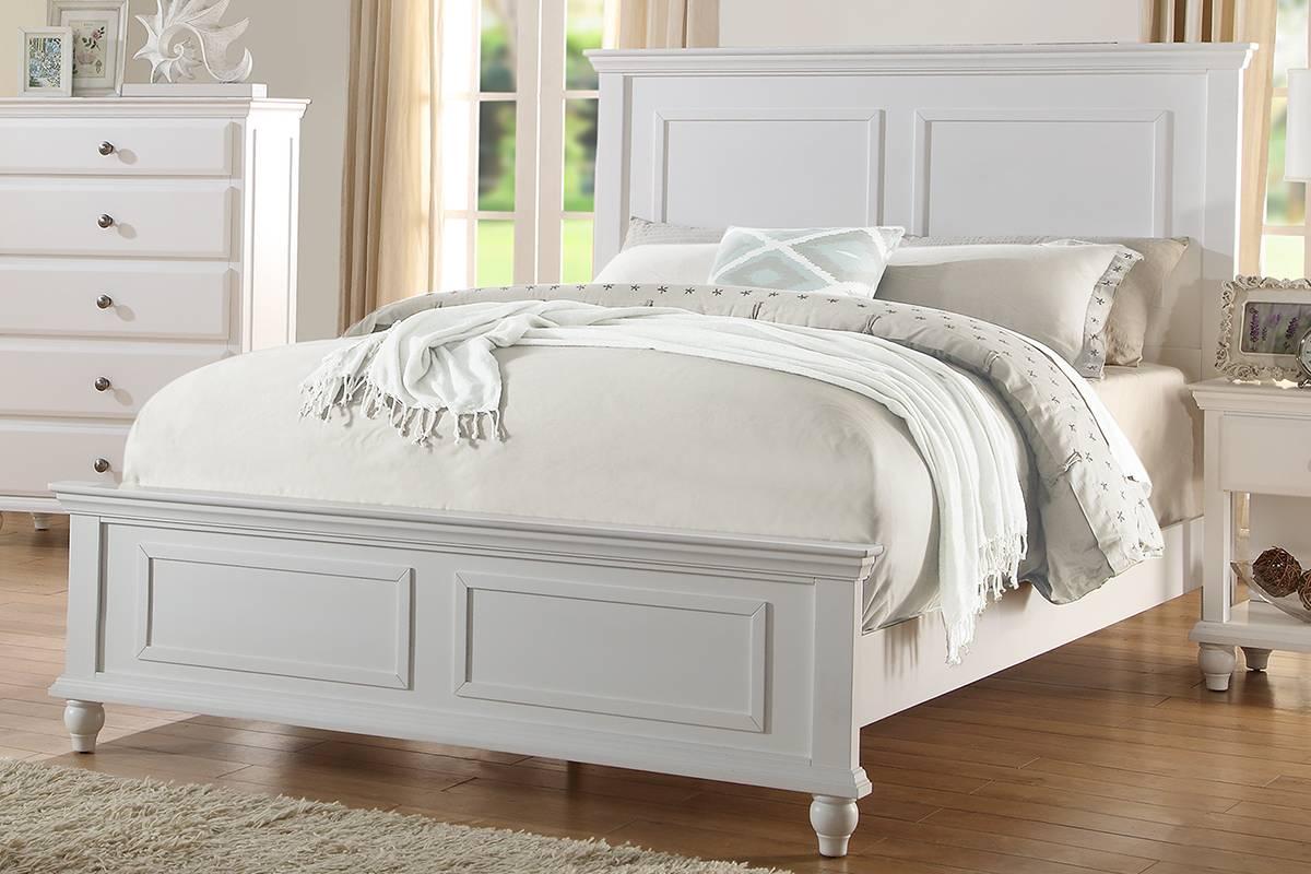 

    
Poundex Furniture F9270 Panel Bed White F9270CK
