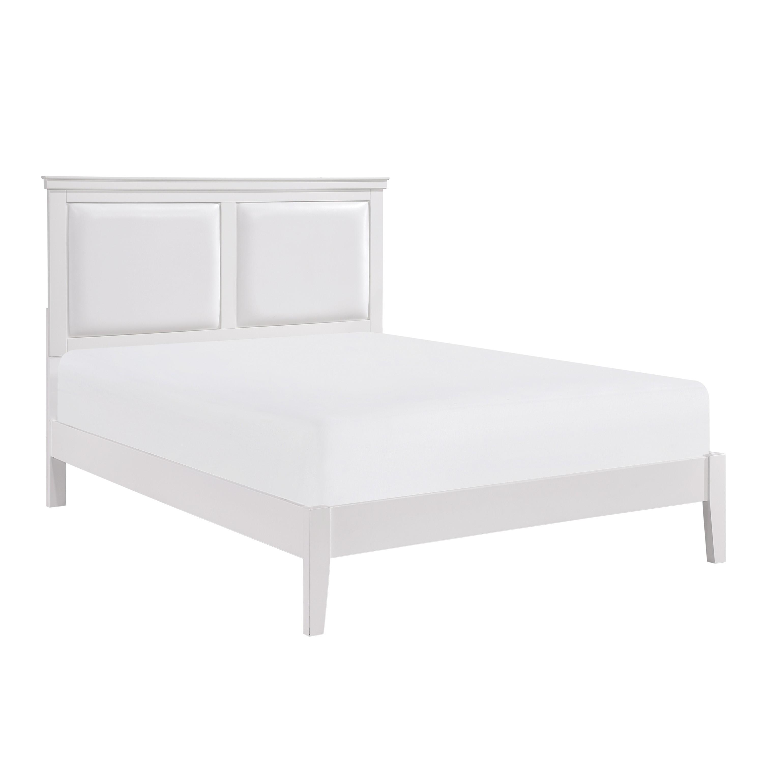 Modern Bed 1519WHK-1CK* Seabright 1519WHK-1CK* in White Faux Leather