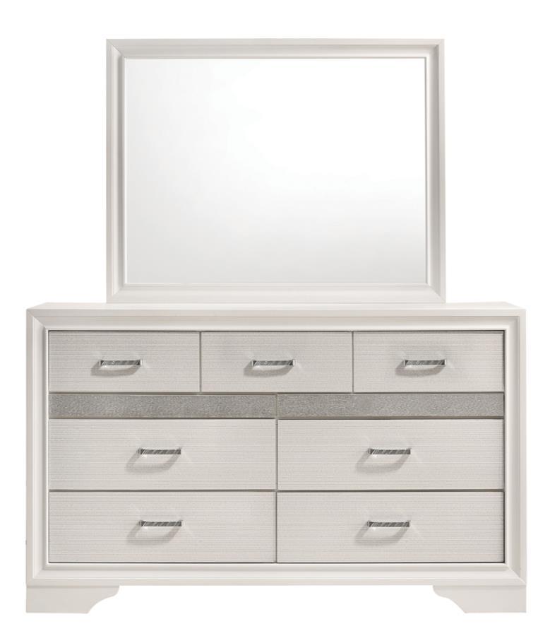 Modern Dresser w/Mirror 205113-2PC Miranda 205113-2PC in White 