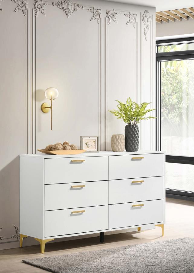 

    
Modern White Wood Dresser With Mirror 2PCS Coaster Kendall 224403
