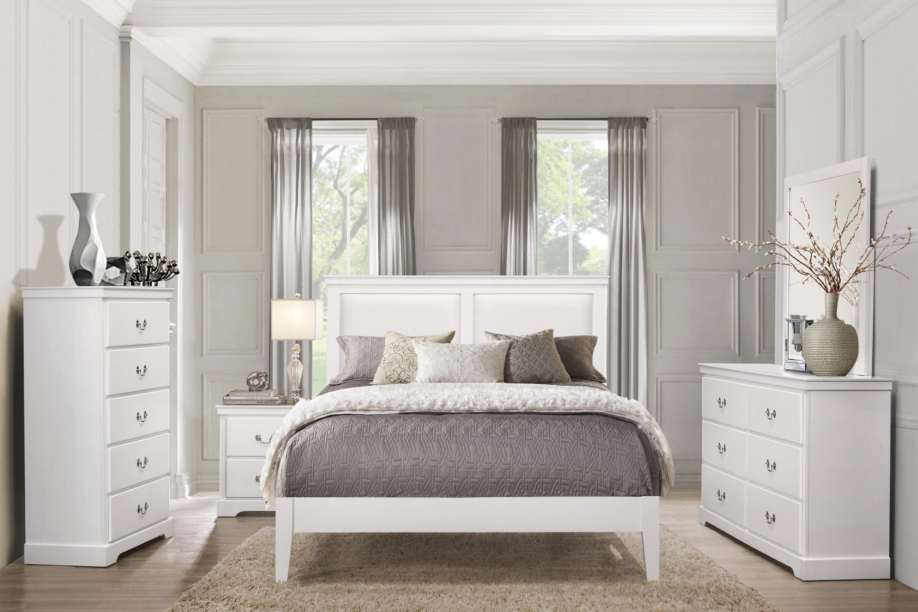 

    
 Photo  Modern White Wood Full Bedroom Set 5pcs Homelegance 1519WHF-1* Seabright
