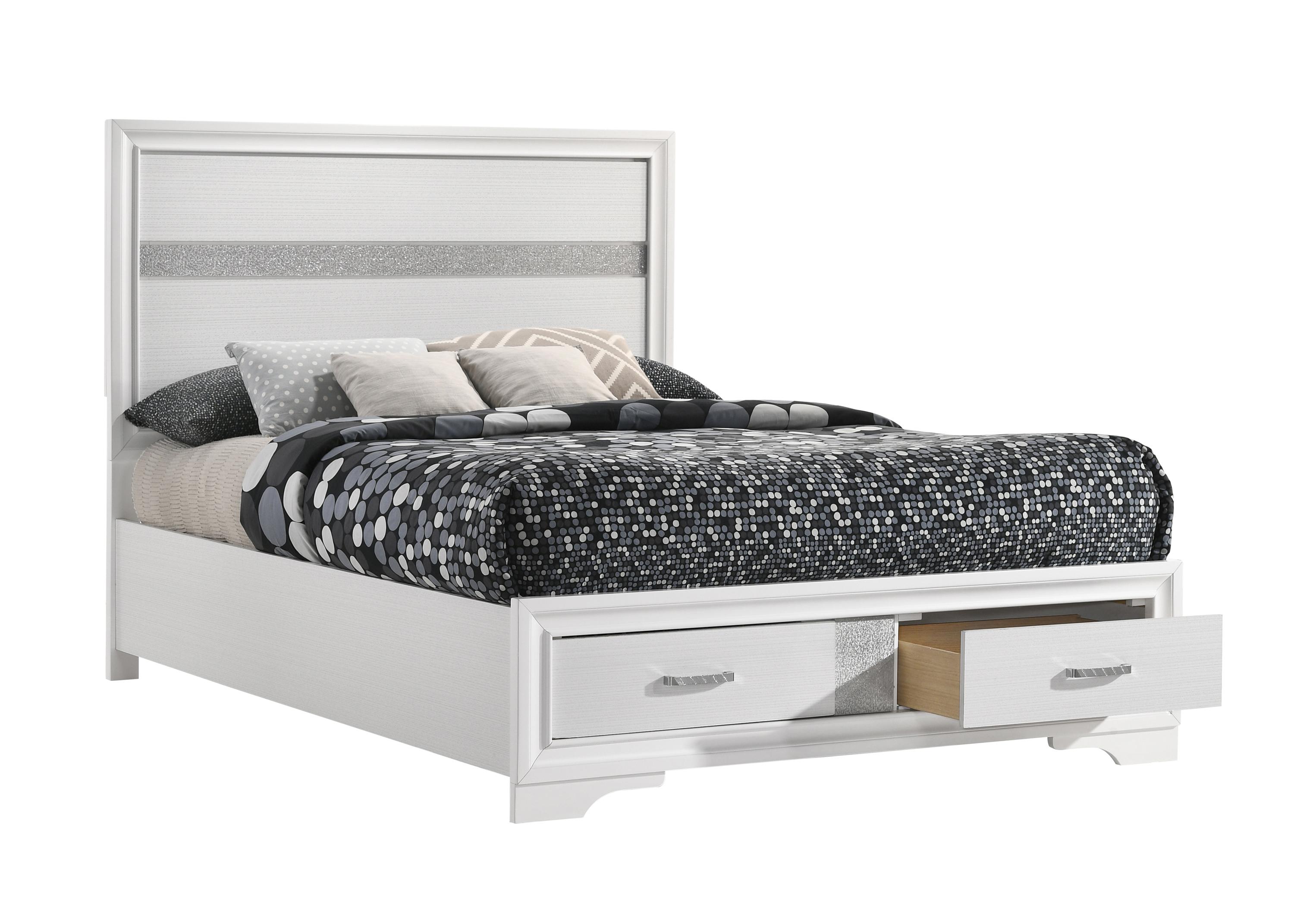

    
Modern White Wood Full Storage Bedroom Set 6pcs Coaster 205111F Miranda

